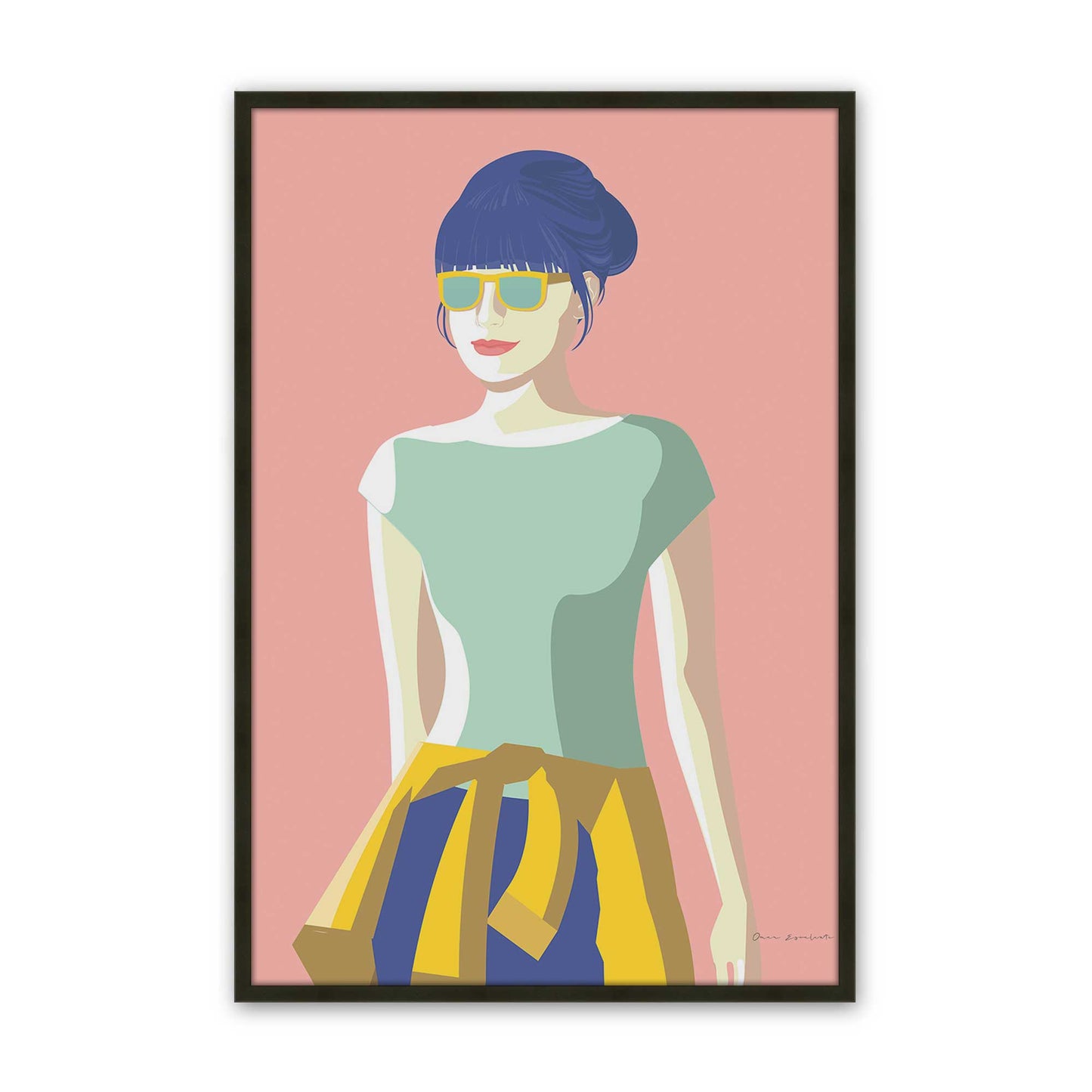 [Color:Satin Black], Picture of art in a Satin Black frame