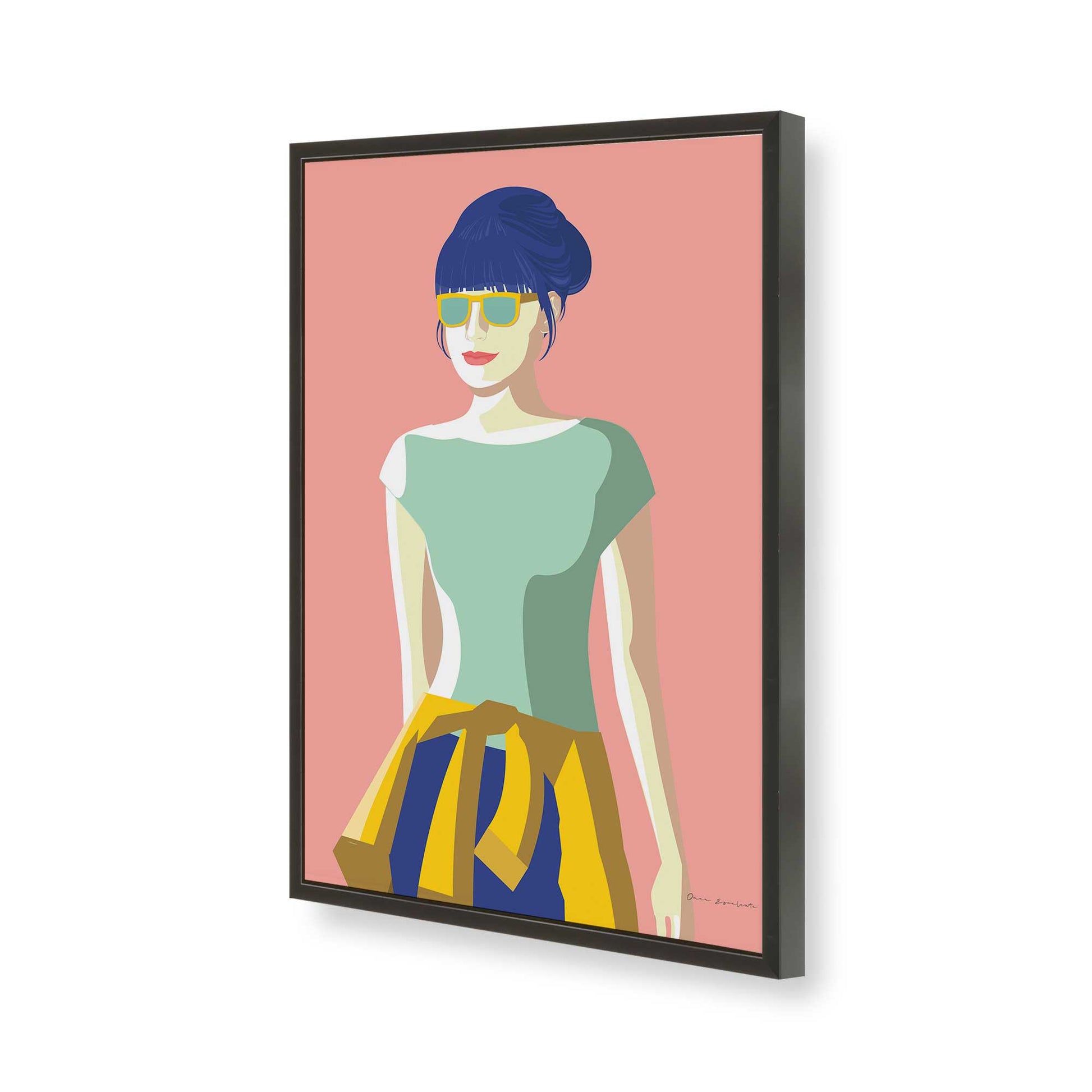 [Color:Satin Black], Picture of art in a Satin Black frame of the corner