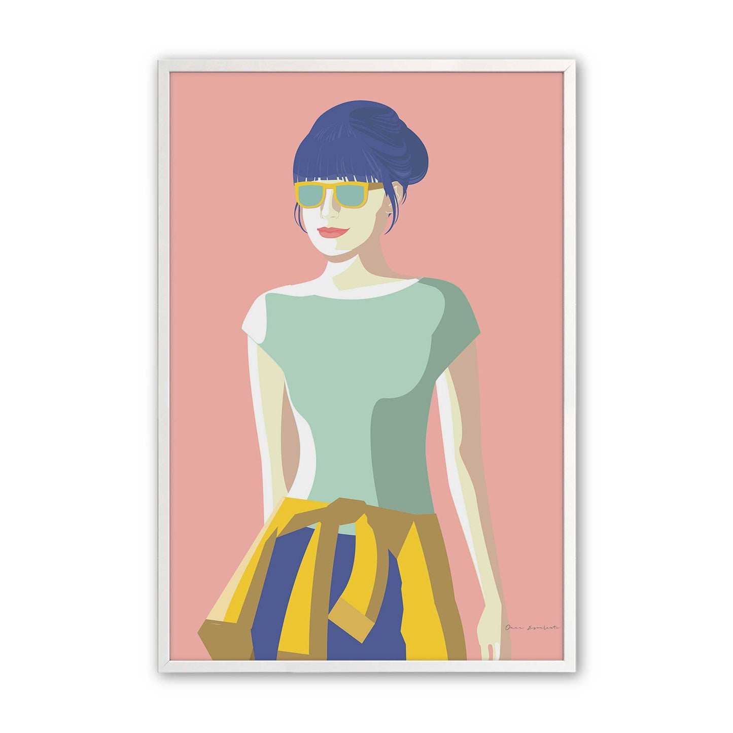 [Color:Opaque White], Picture of art in a Opaque White frame