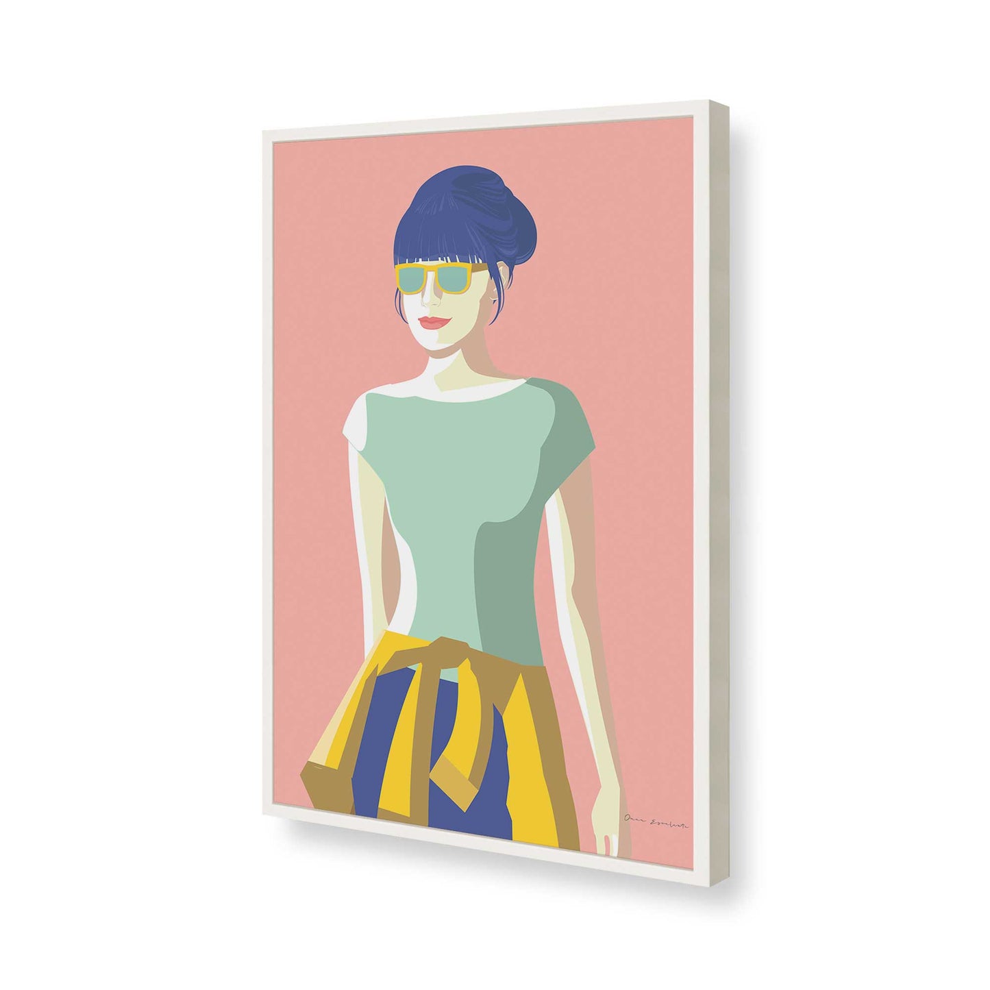 [Color:Opaque White], Picture of art in a Opaque White frame of the corner