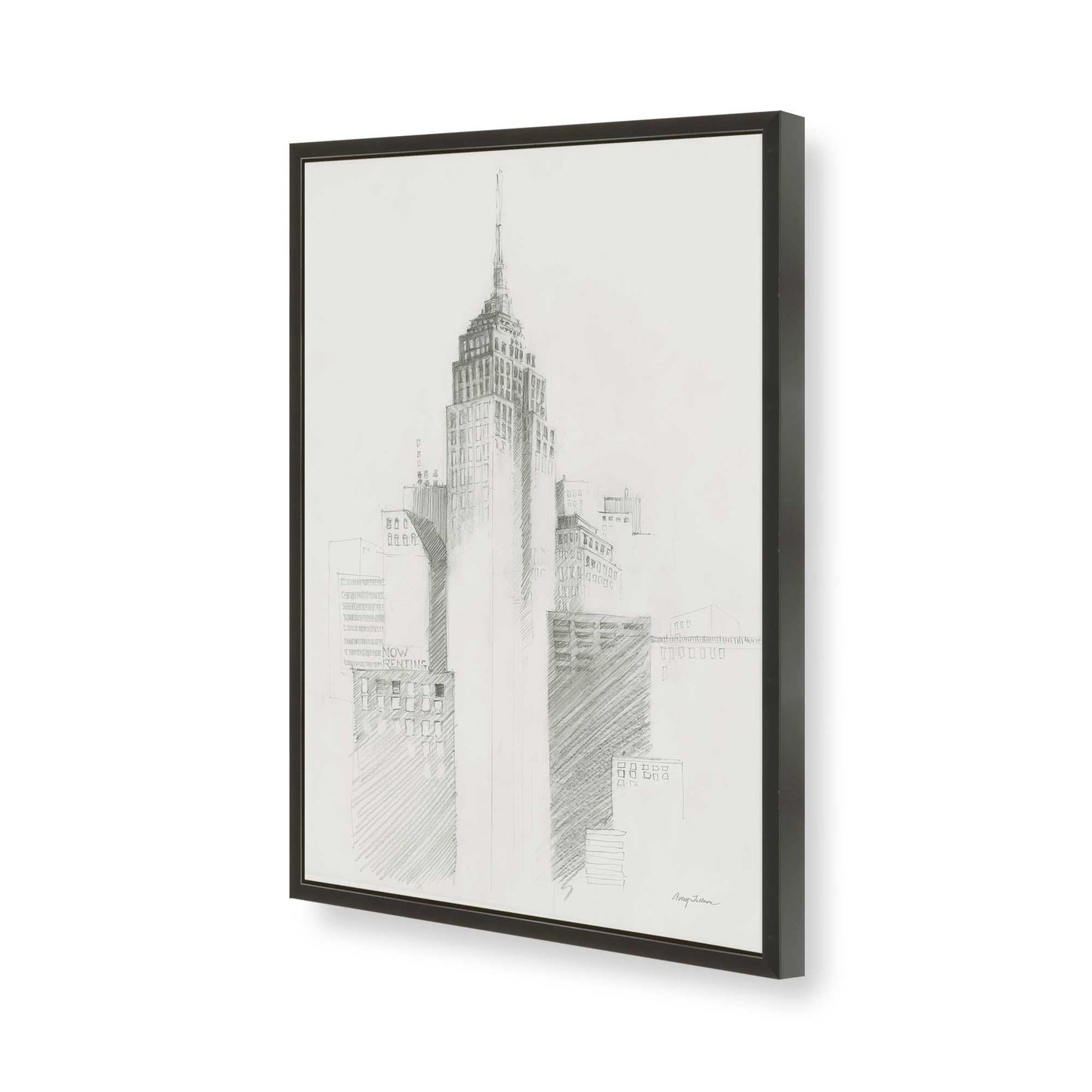 [Color:Satin Black], Picture of art in a Satin Black frame of the corner