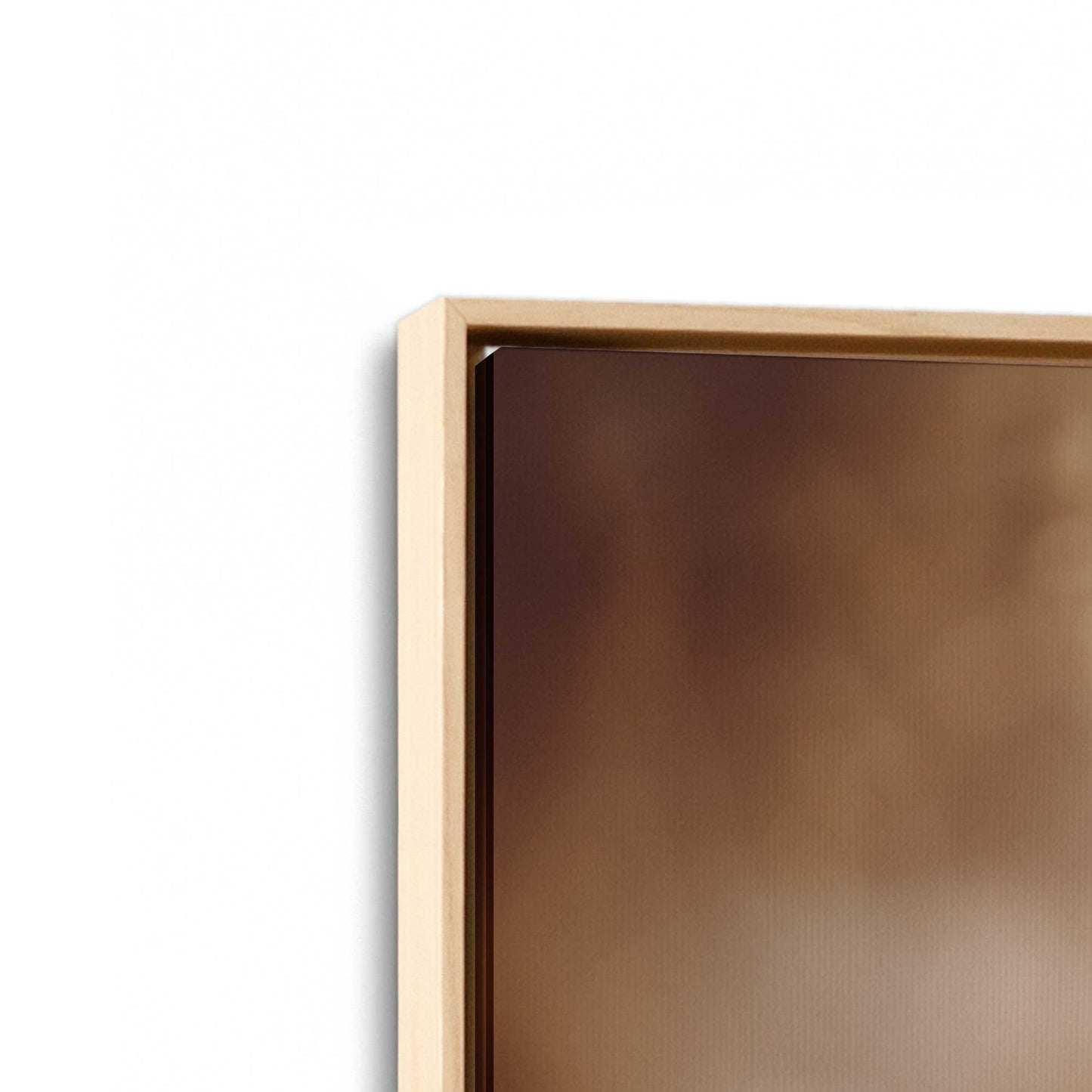 [Color:American Maple], Picture of art in a American Maple frame at an angle