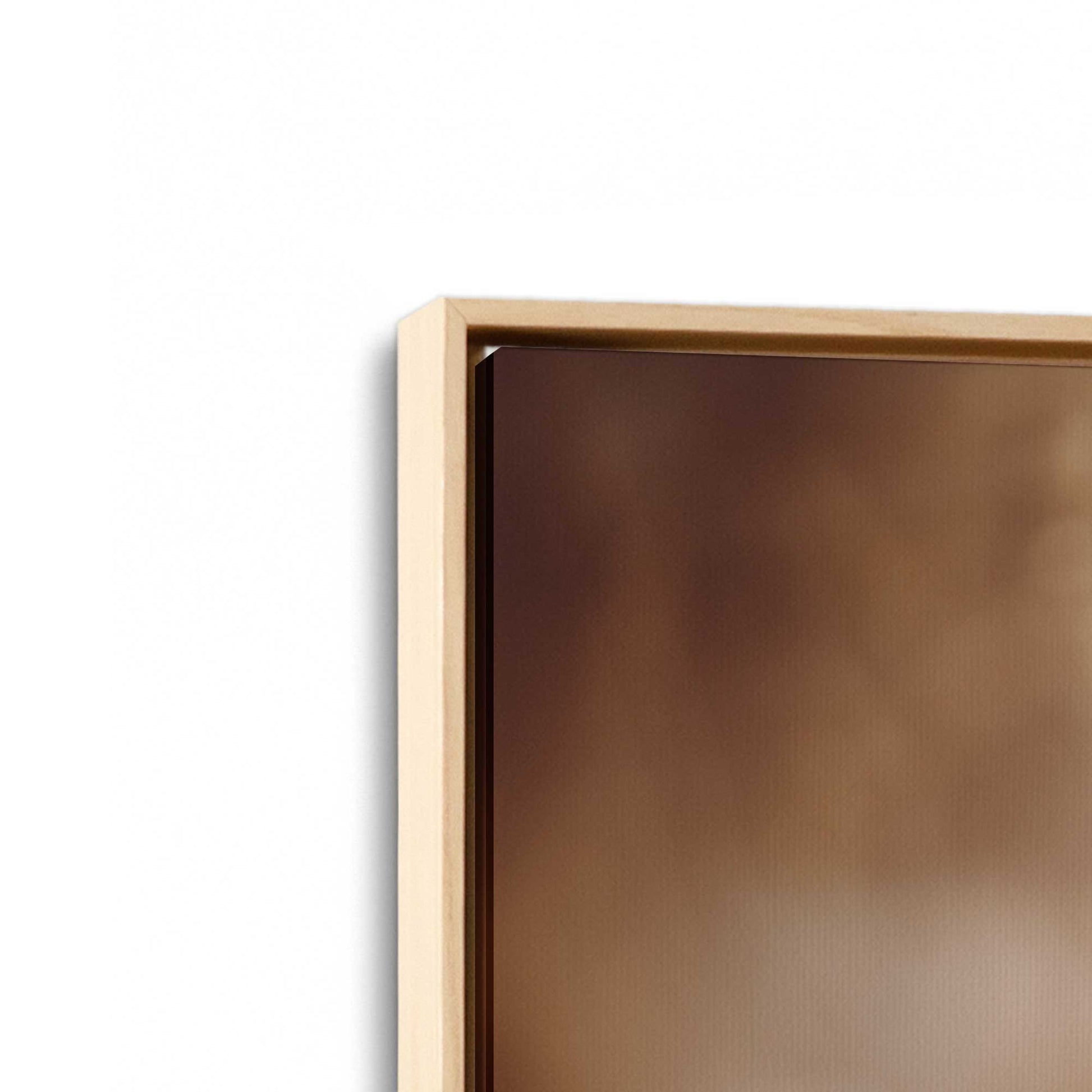 [Color:American Maple], Picture of art in a American Maple frame at an angle