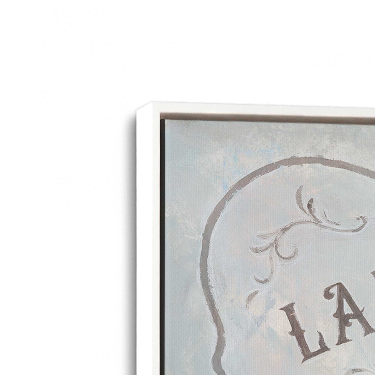 [Color:Opaque White], Picture of art in a White frame at an angle