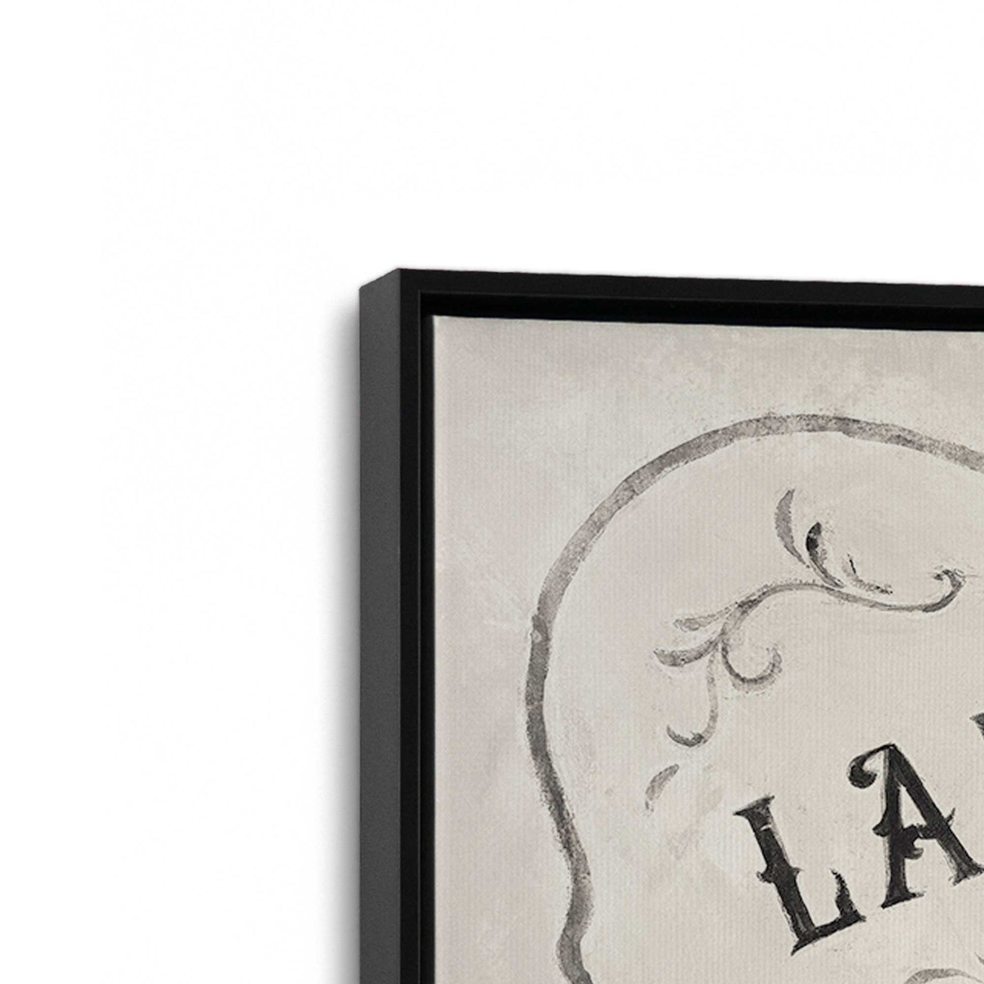 [Color:Satin Black], Picture of art in a Satin Black frame at an angle