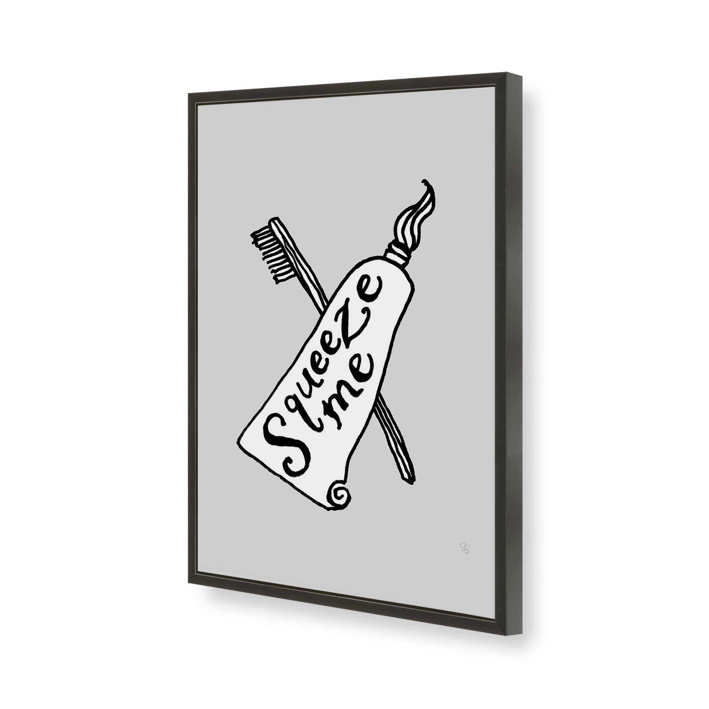 [Color:Satin Black], Picture of art in a Satin Black frame of the corner