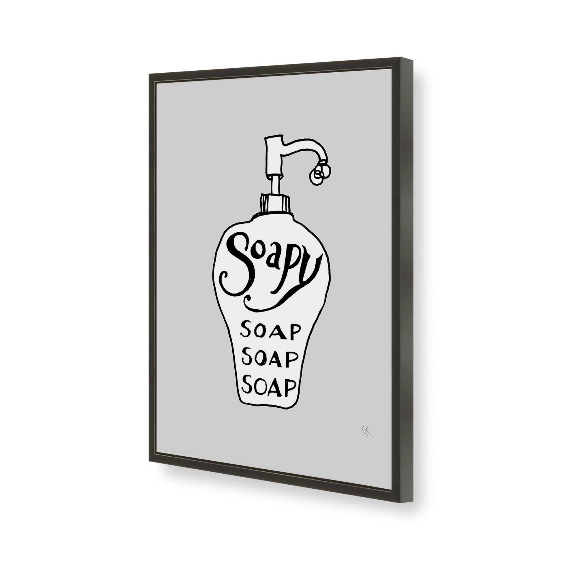 [Color:Satin Black], Picture of art in a Satin Black frame of the corner