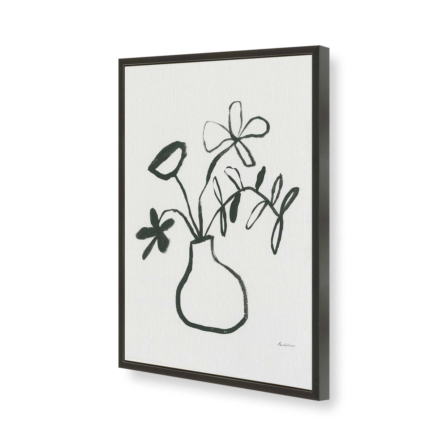 [Color:Satin Black], Picture of art in a Satin Black frame of the corner