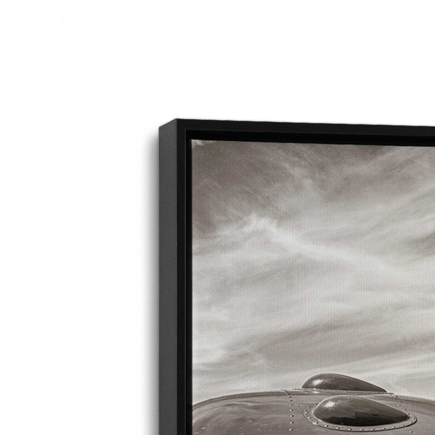 [Color:Satin Black], Picture of art in a Satin Black frame at an angle