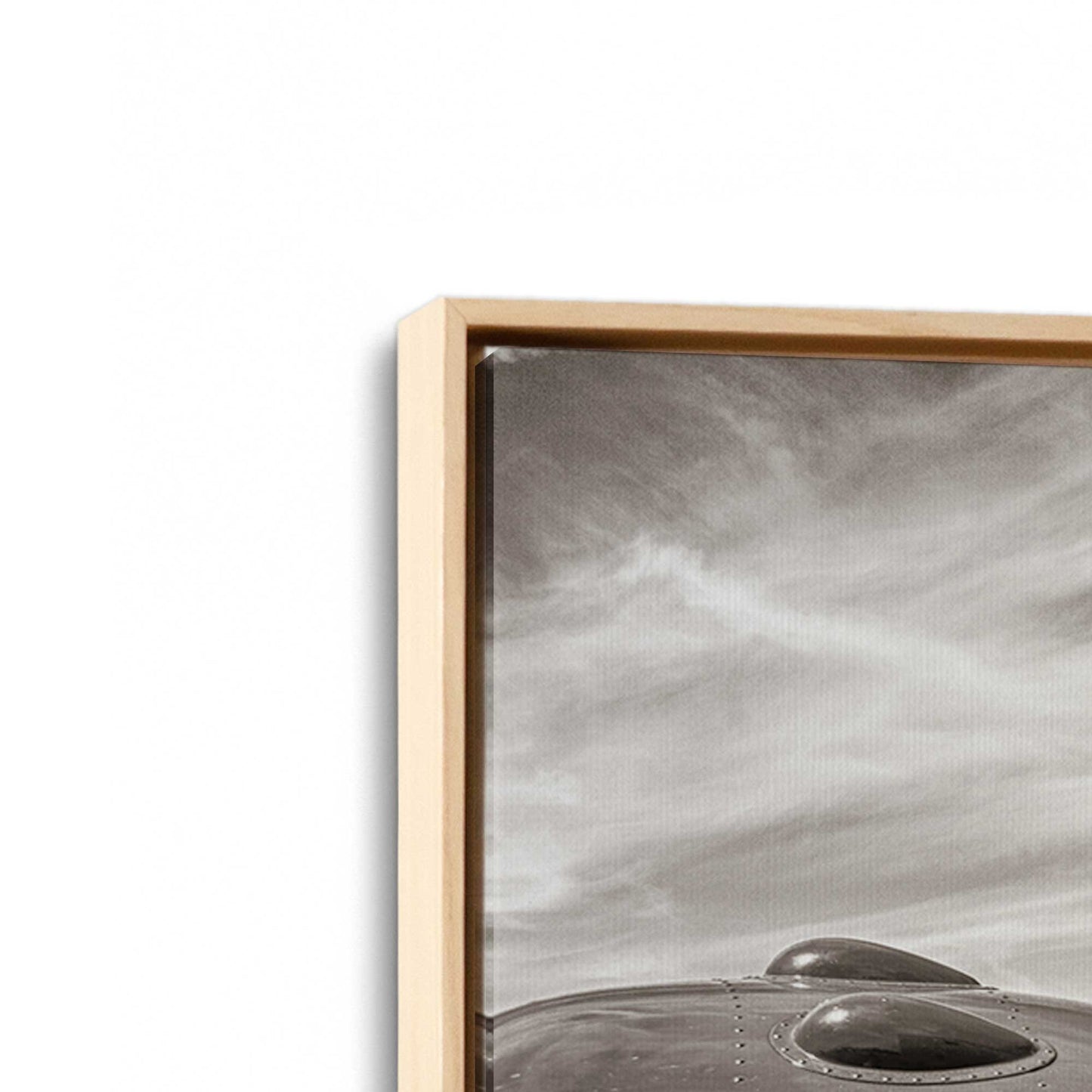 [Color:American Maple], Picture of art in a American Maple frame at an angle