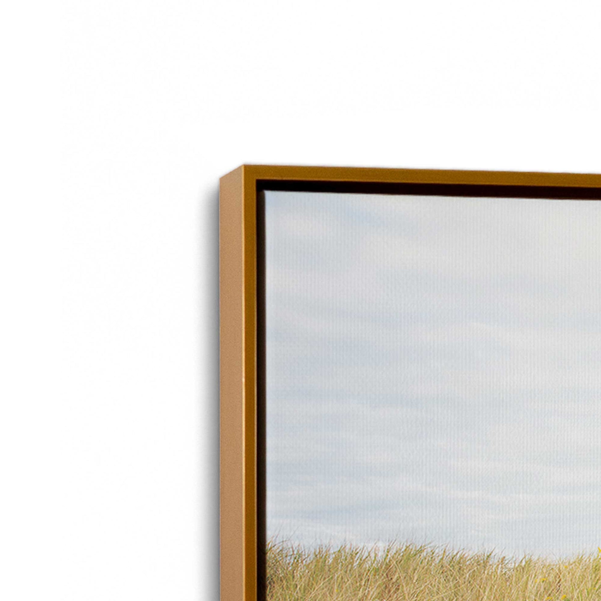 [Color:Polished Gold], Picture of art in a Polished Gold frame at an angle