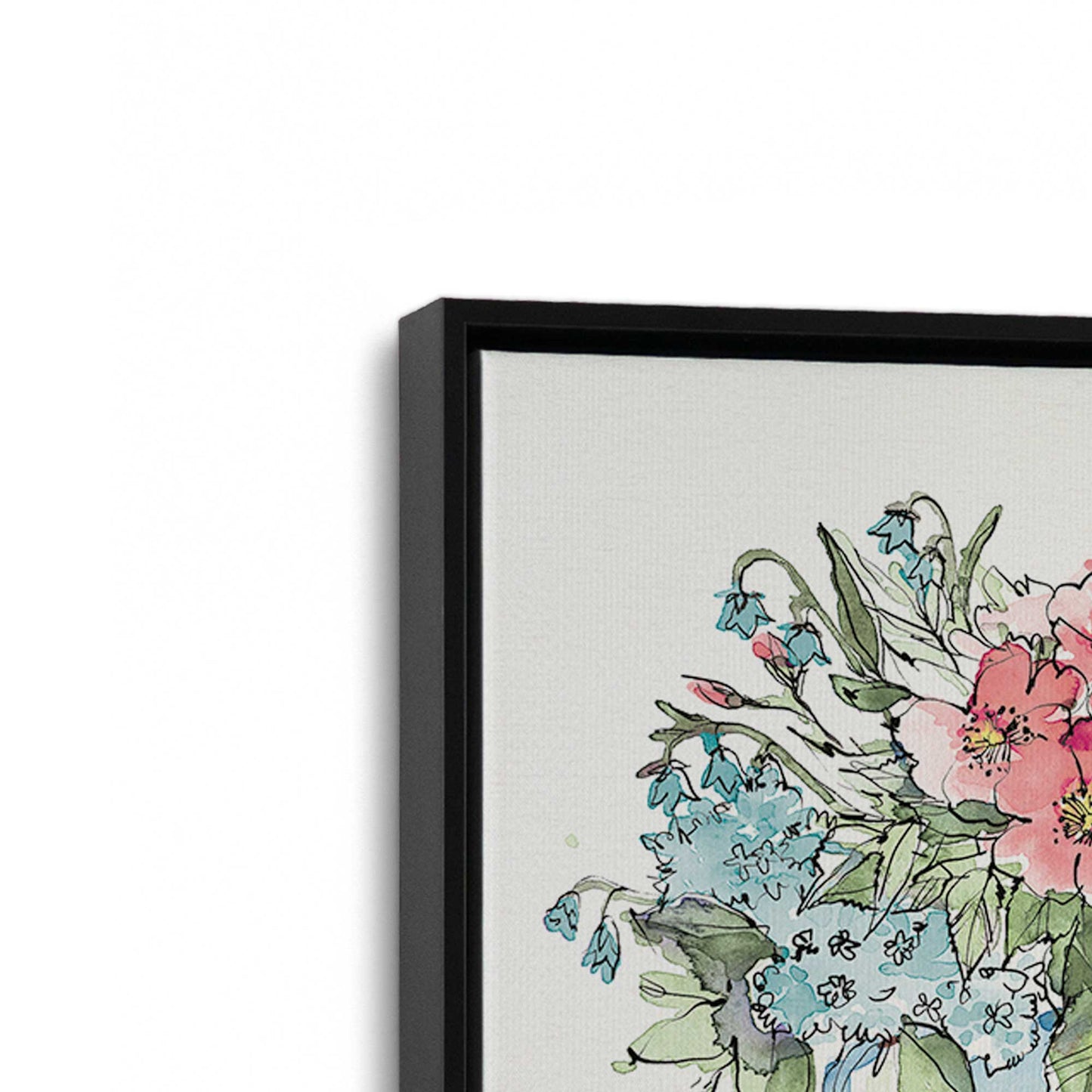 [Color:Satin Black], Picture of art in a Satin Black frame at an angle