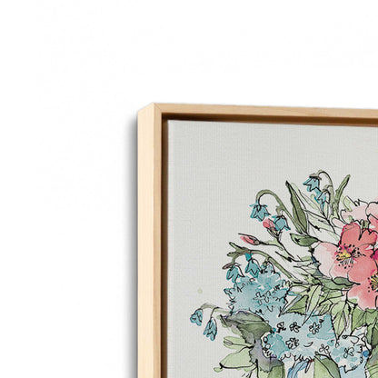 [Color:American Maple], Picture of art in a American Maple frame at an angle