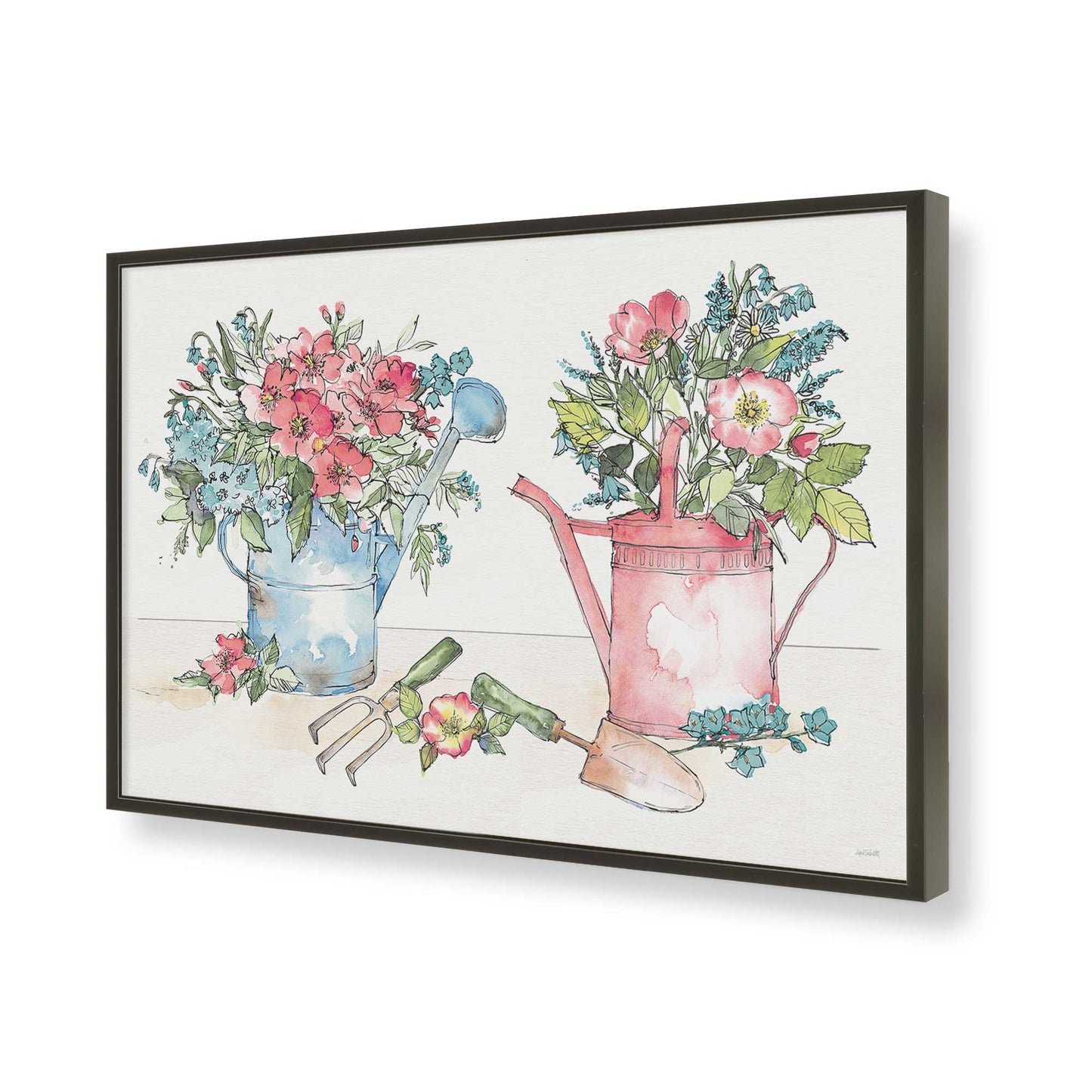 [Color:Satin Black], Picture of art in a Satin Black frame of the corner