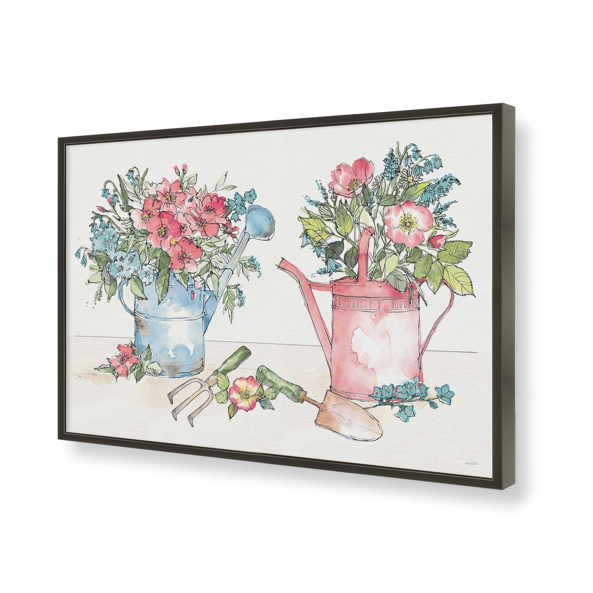 [Color:Satin Black], Picture of art in a Satin Black frame of the corner