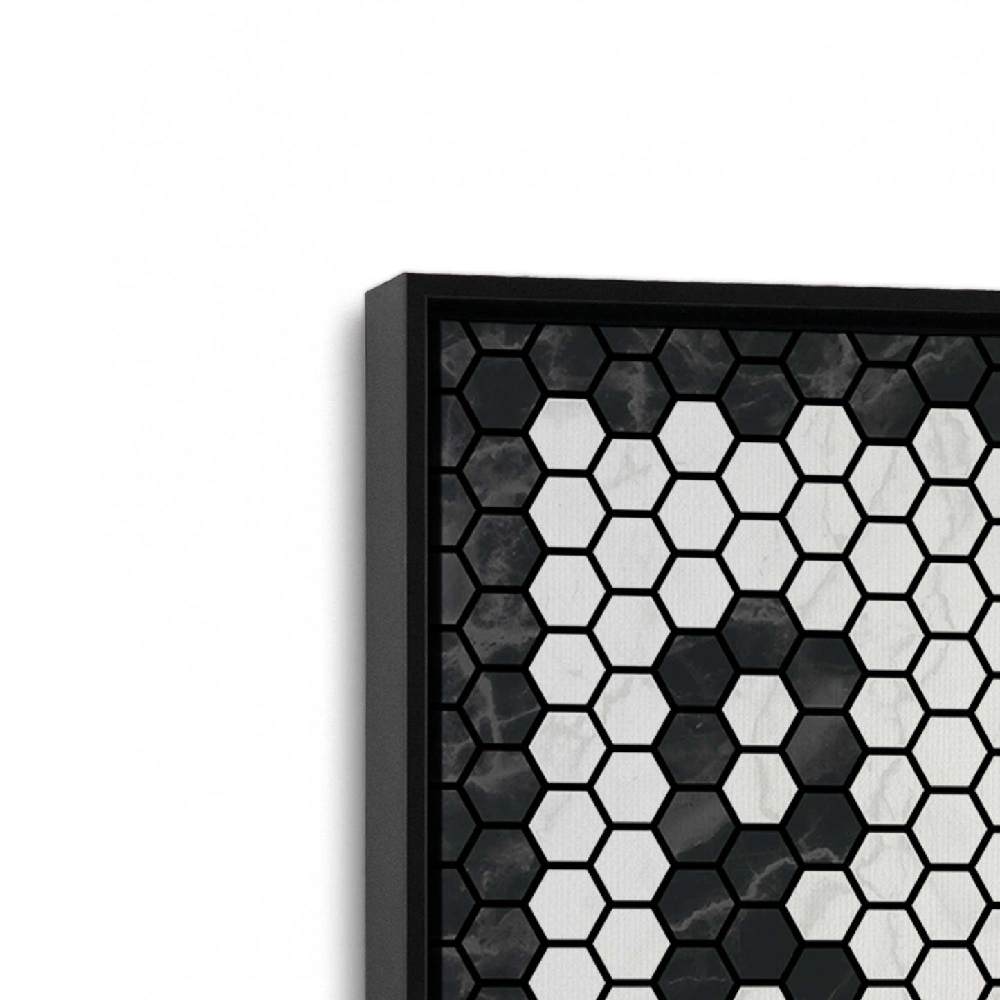 [Color:Satin Black], Picture of art in a Satin Black frame at an angle