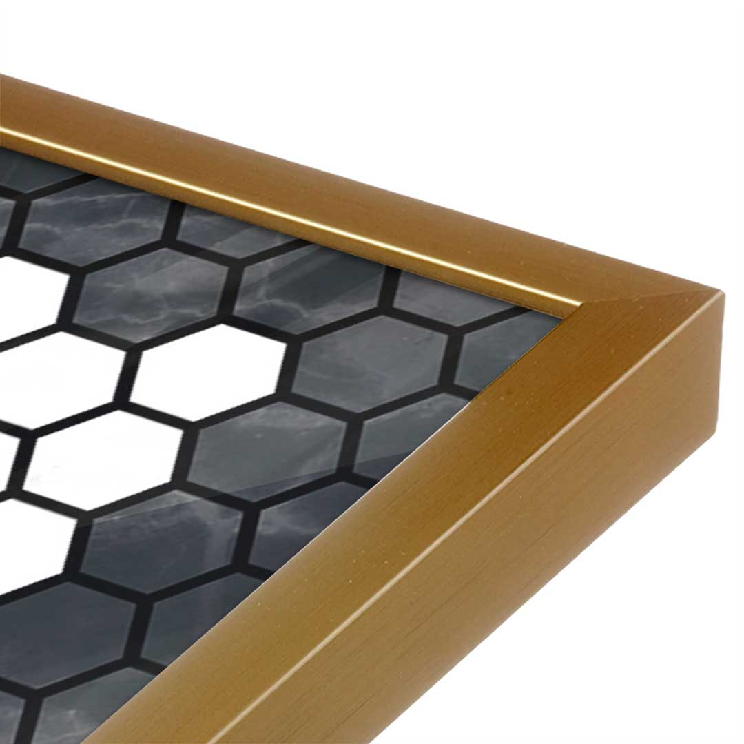 [Color:Polished Gold], Picture of art in a Polished Gold frame at an angle