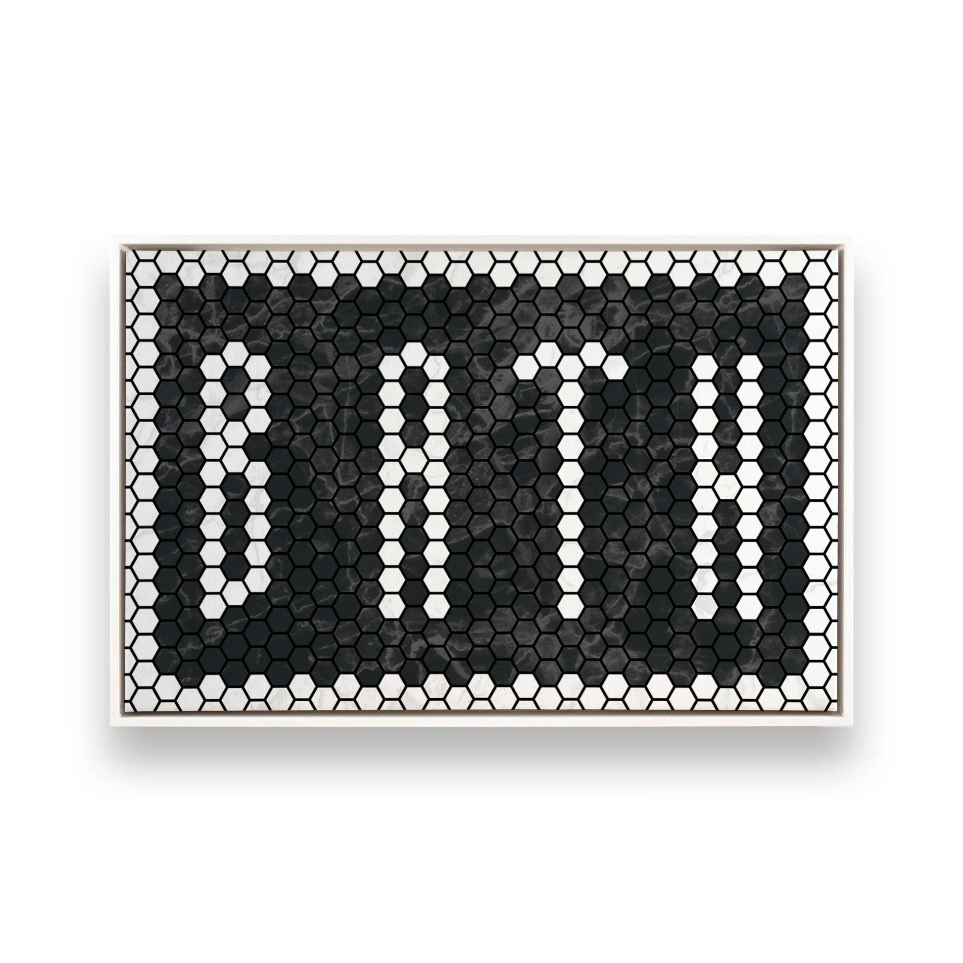 [Color:Opaque White], Picture of art in a White frame