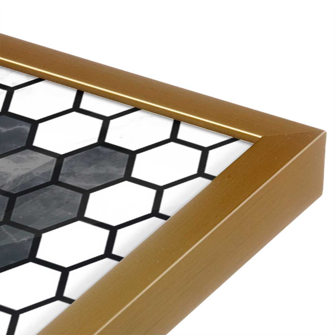 [Color:Polished Gold], Picture of art in a Polished Gold frame at an angle