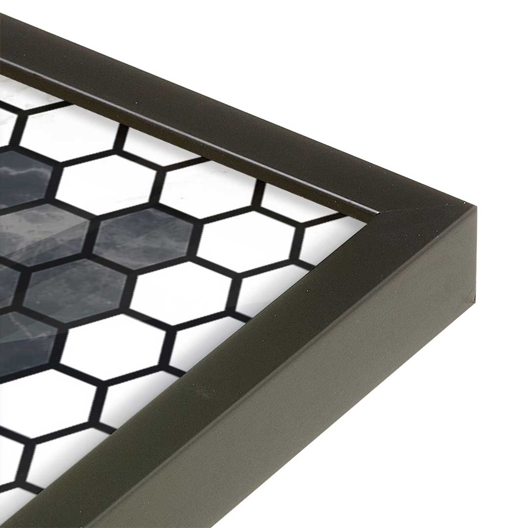 [Color:Satin Black], Picture of art in a Satin Black frame at an angle