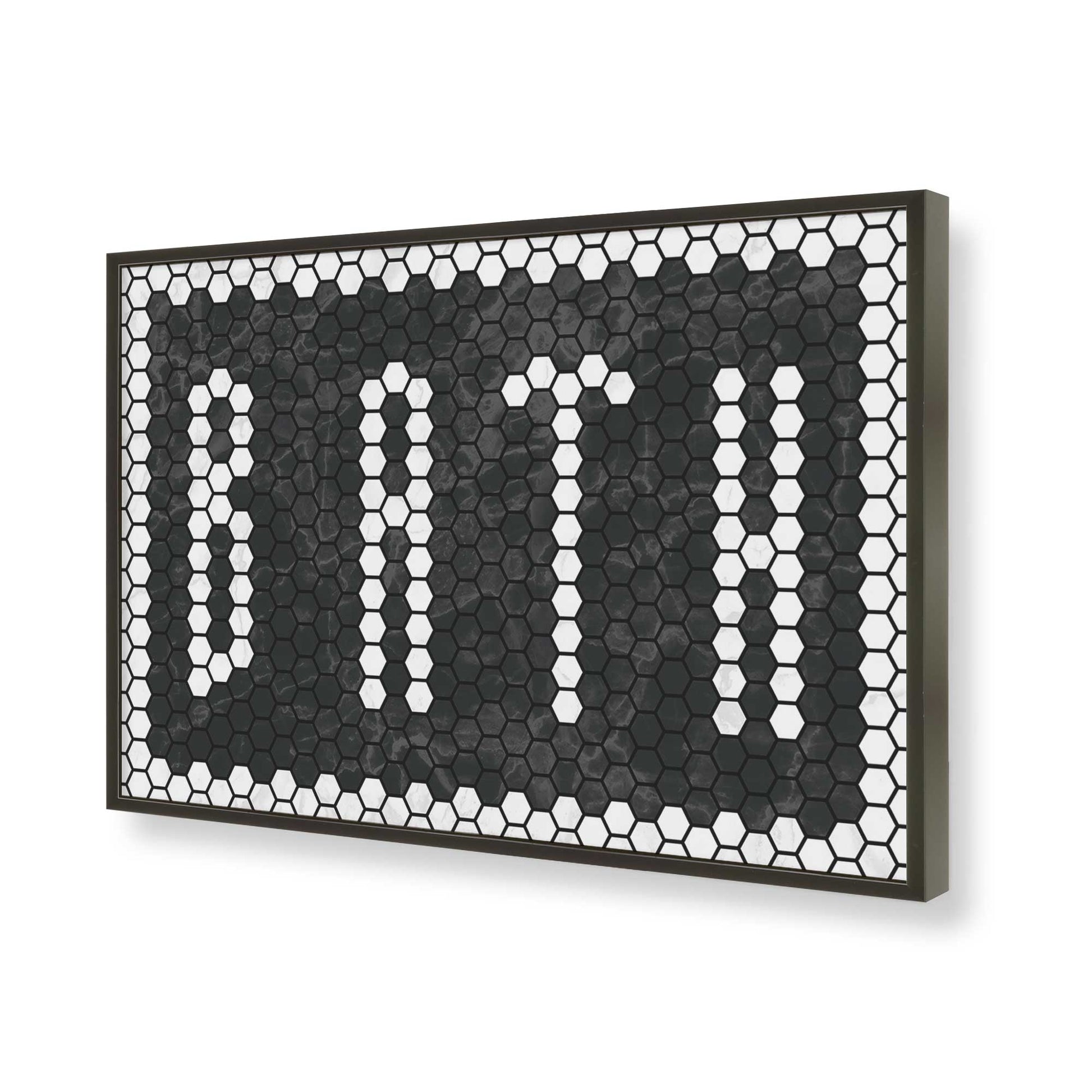 [Color:Satin Black], Picture of art in a Satin Black frame of the corner