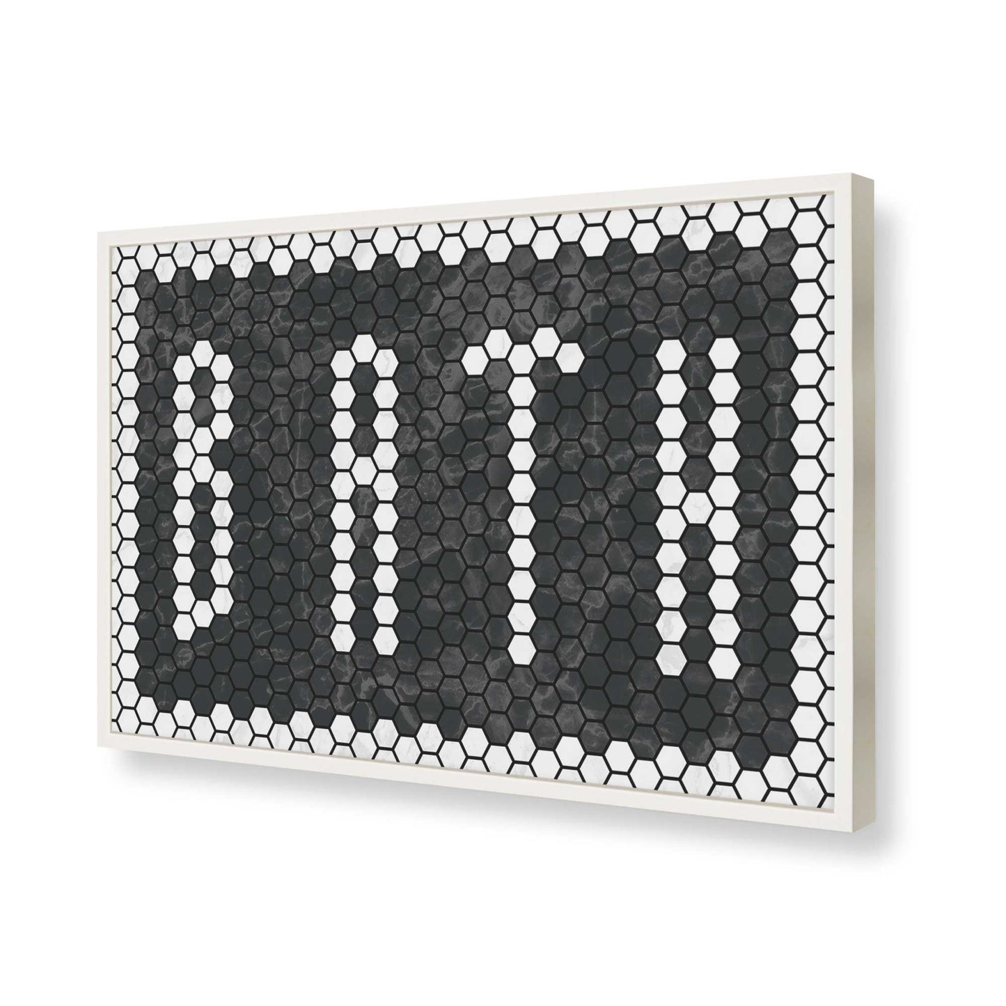 [Color:Opaque White], Picture of art in a Opaque White frame of the corner