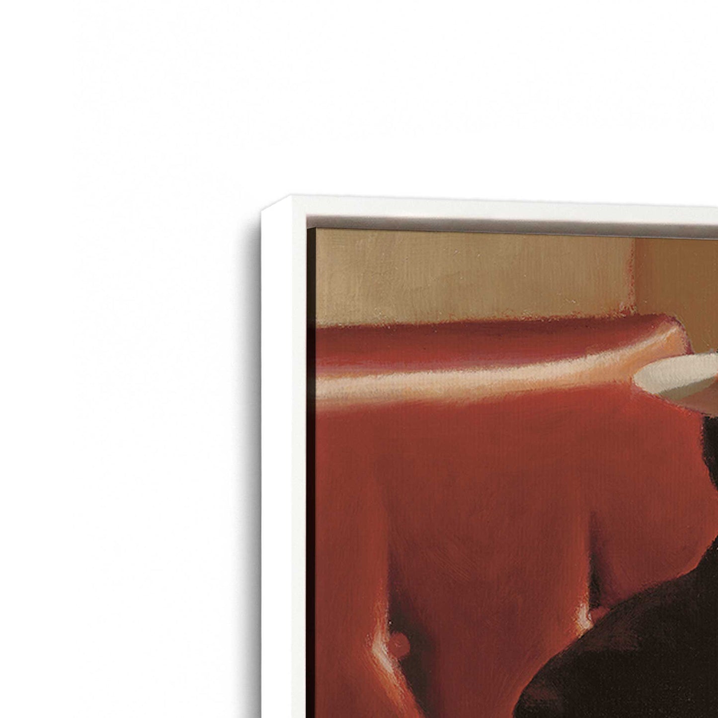 [Color:Opaque White], Picture of art in a White frame at an angle