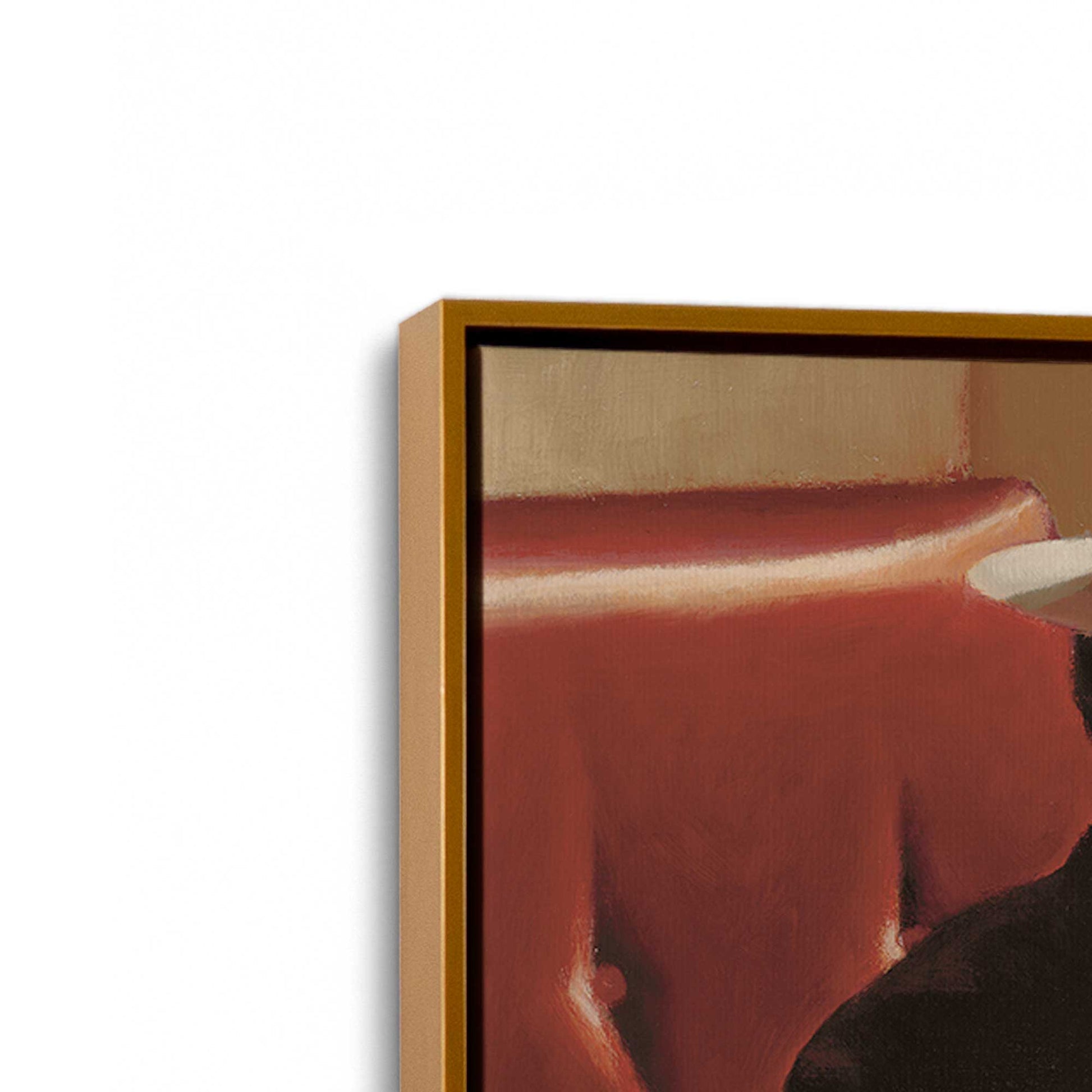 [Color:Polished Gold], Picture of art in a Polished Gold frame at an angle