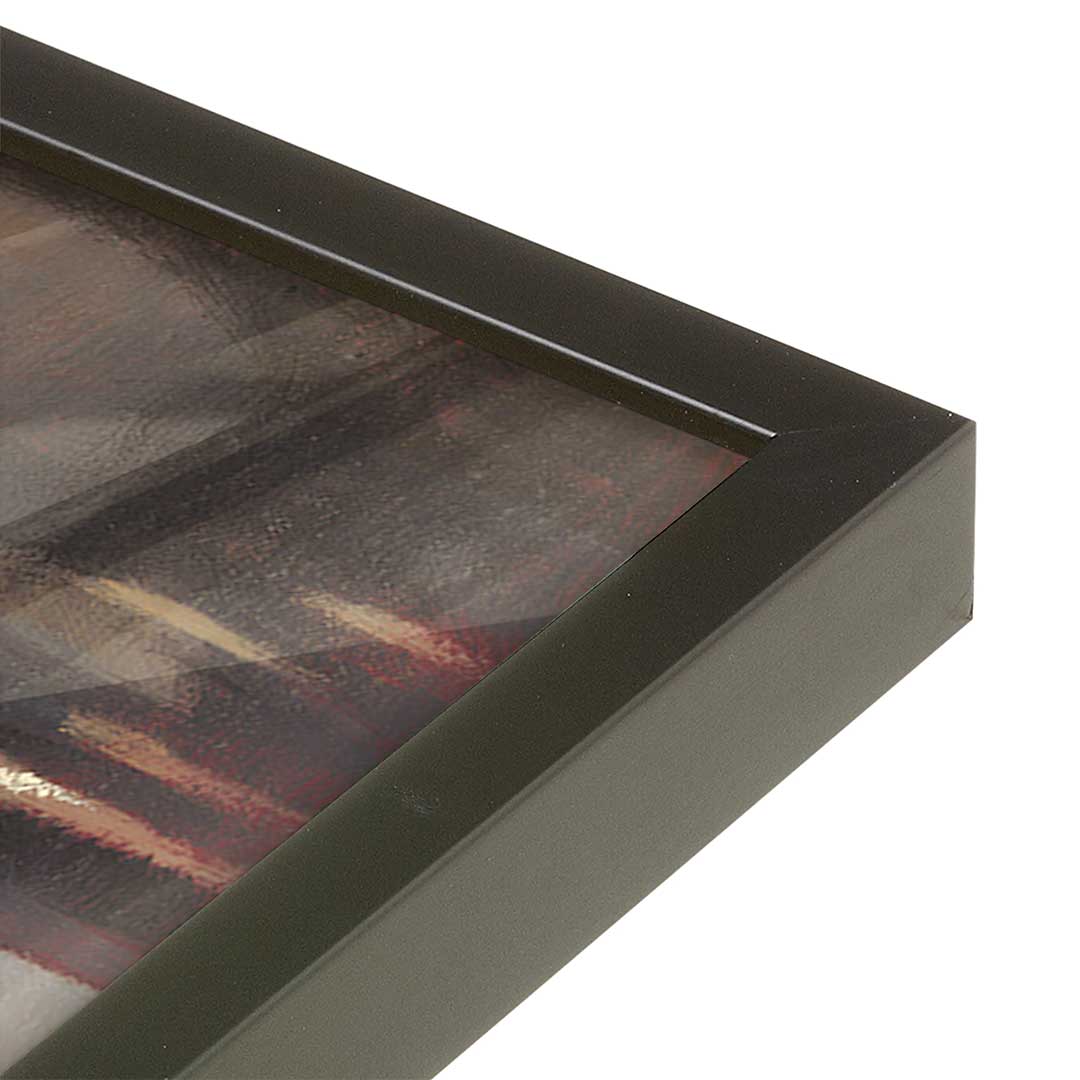[Color:Satin Black], Picture of art in a Satin Black frame at an angle