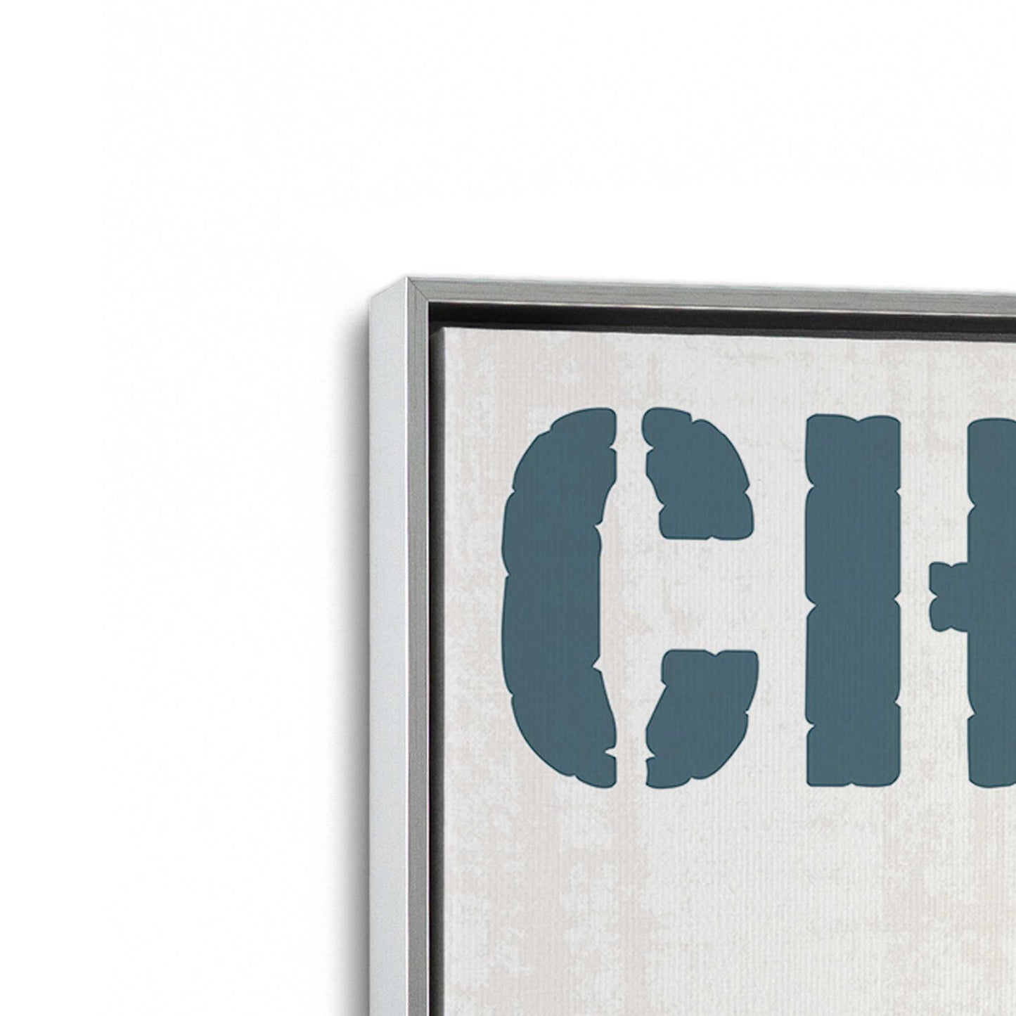 [Color:Polished Chrome], Picture of art in a Polished Chrome frame at an angle