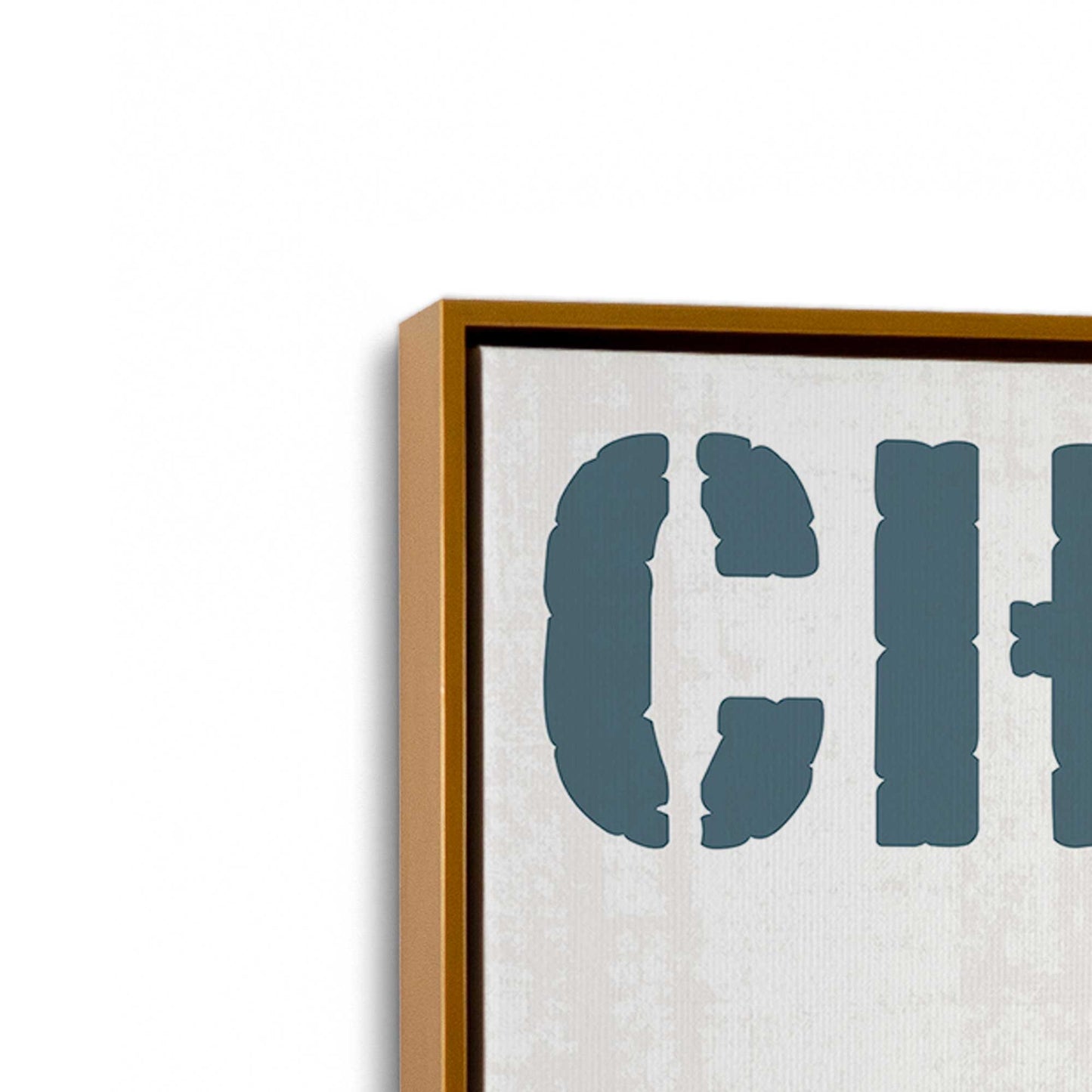 [Color:Polished Gold], Picture of art in a Polished Gold frame at an angle