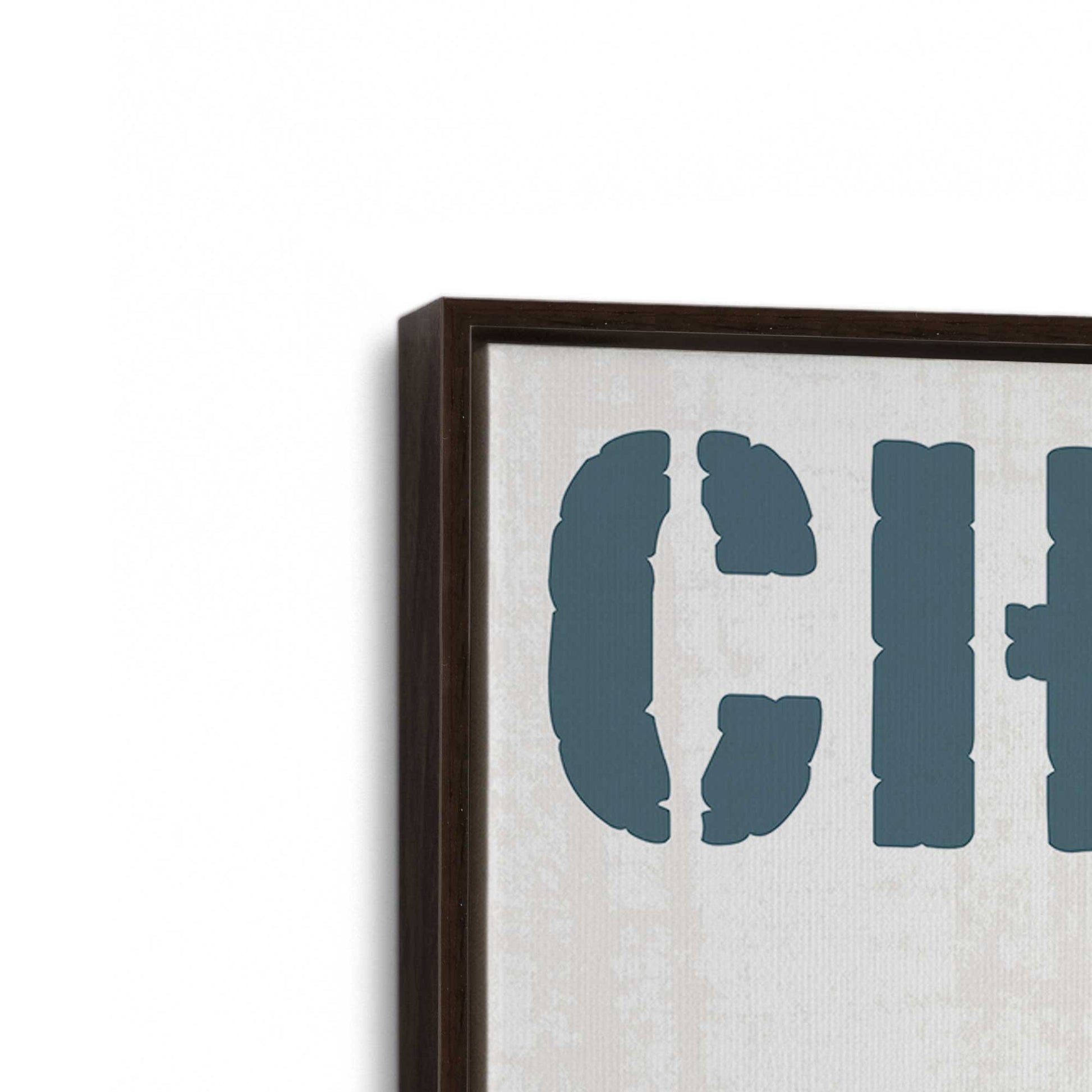 [Color:Espresso], Picture of art in a Espresso frame at an angle