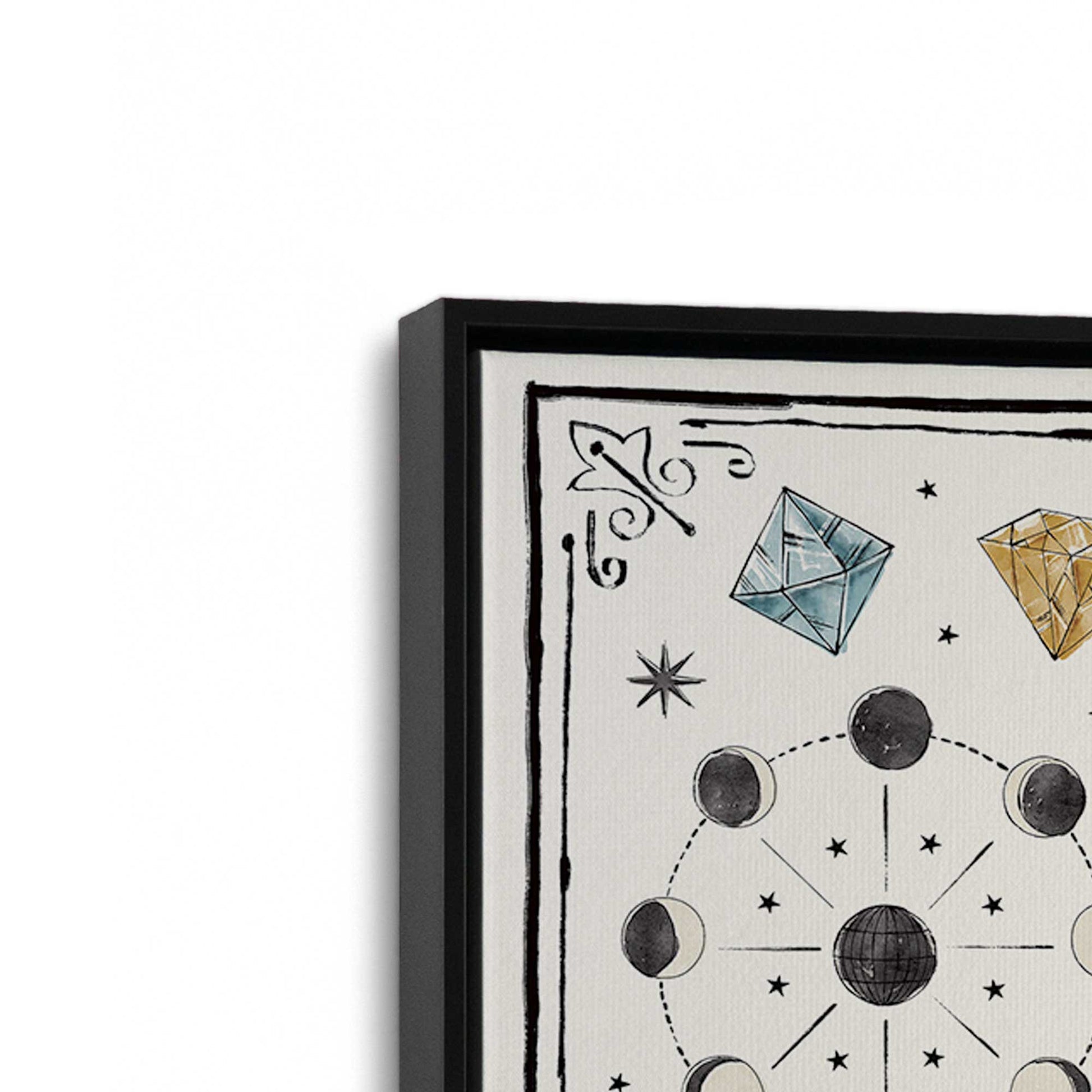 [Color:Satin Black], Picture of art in a Satin Black frame at an angle