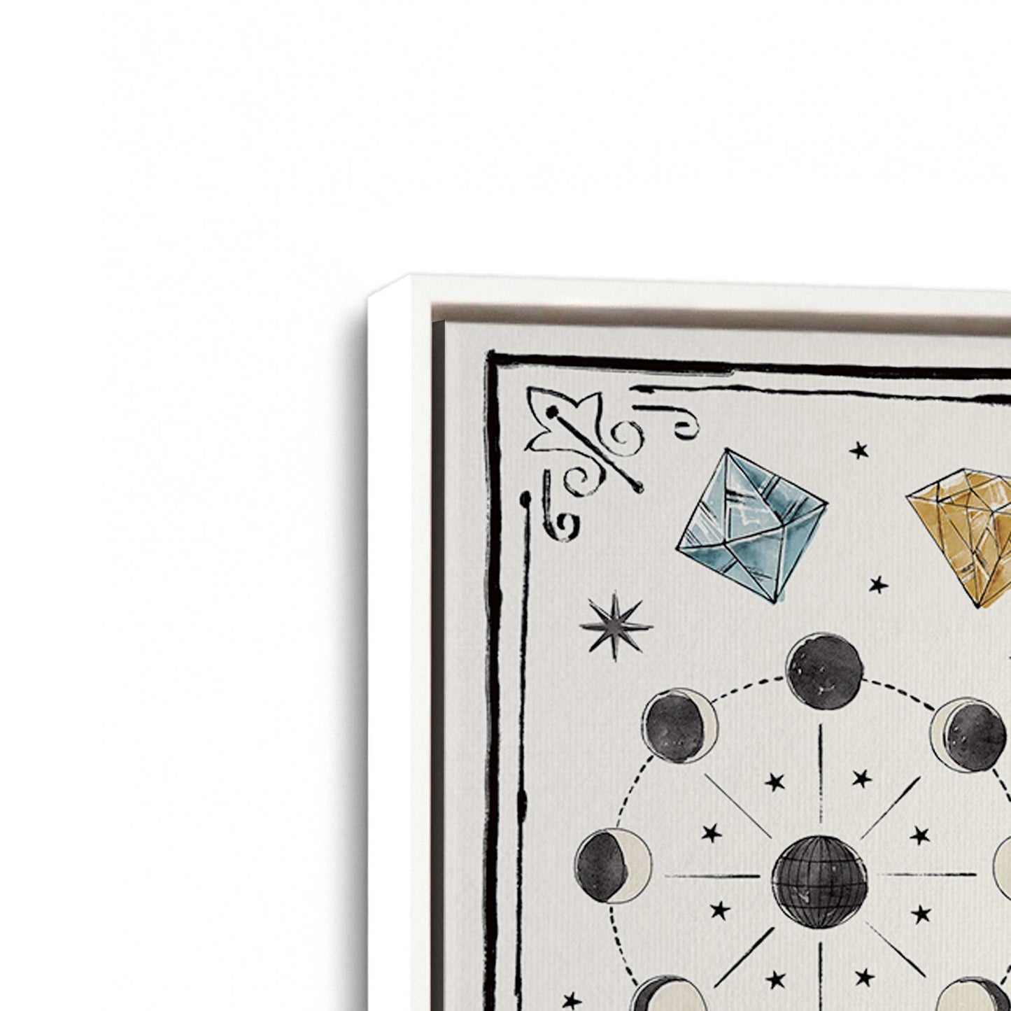 [Color:Opaque White], Picture of art in a White frame at an angle