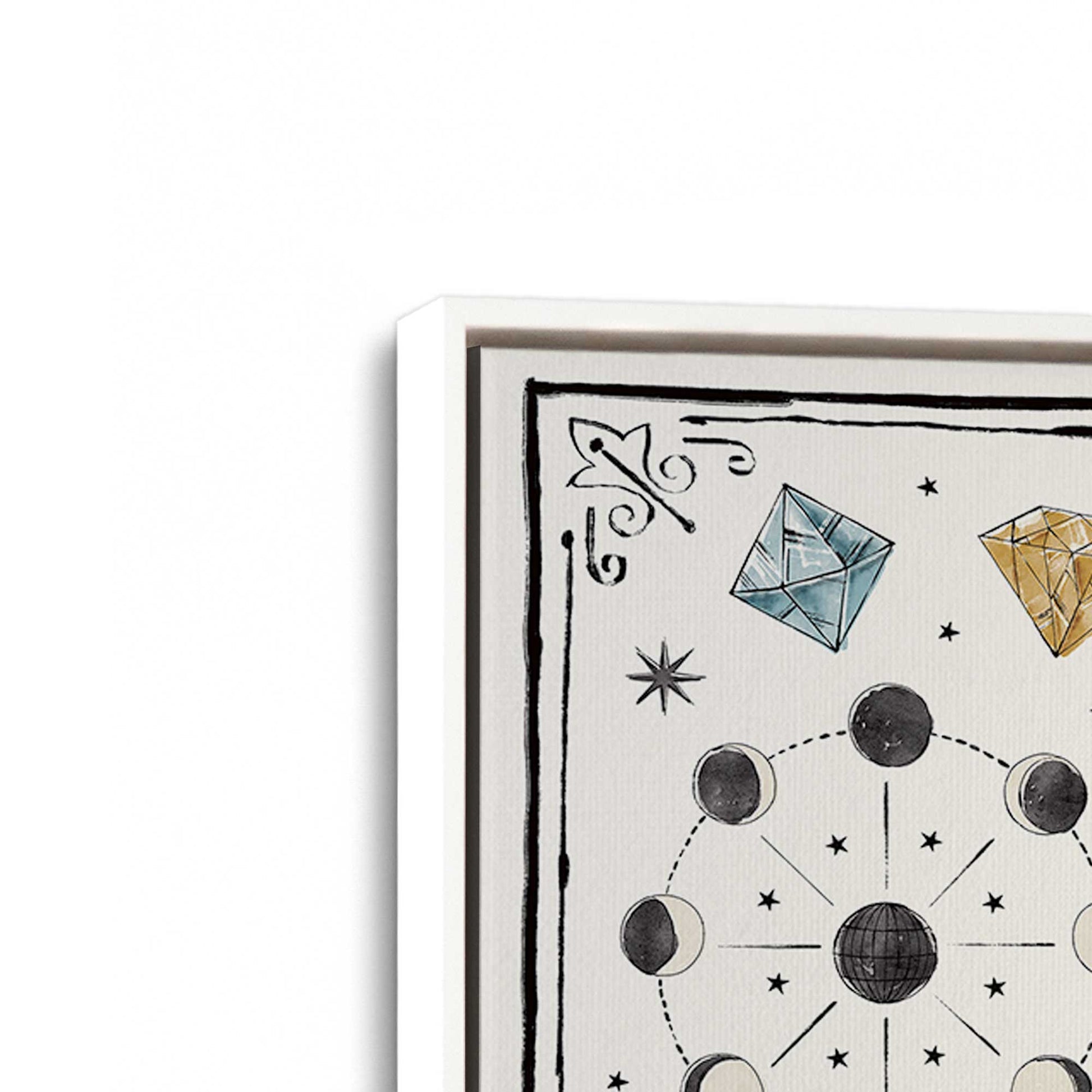 [Color:Opaque White], Picture of art in a White frame at an angle