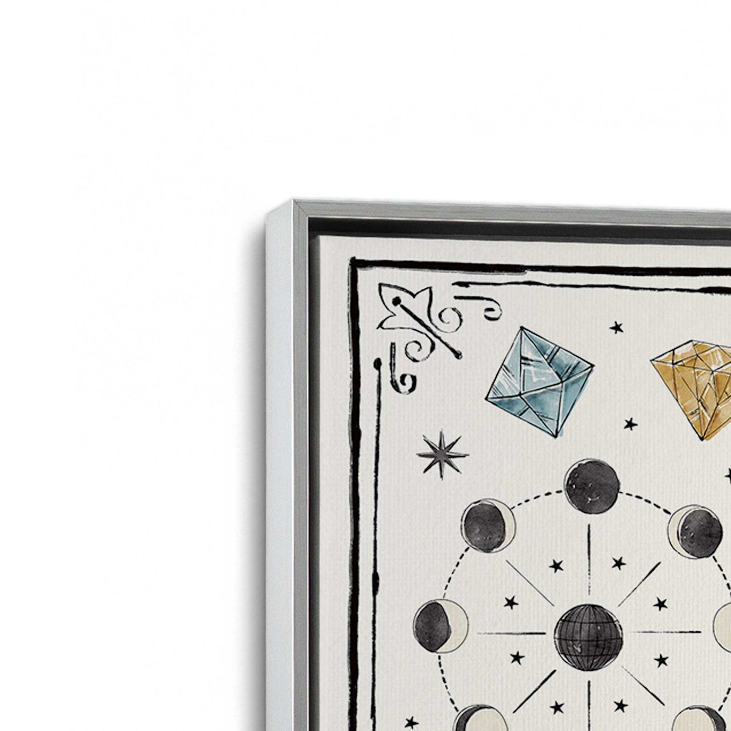 [Color:Polished Chrome], Picture of art in a Polished Chrome frame at an angle