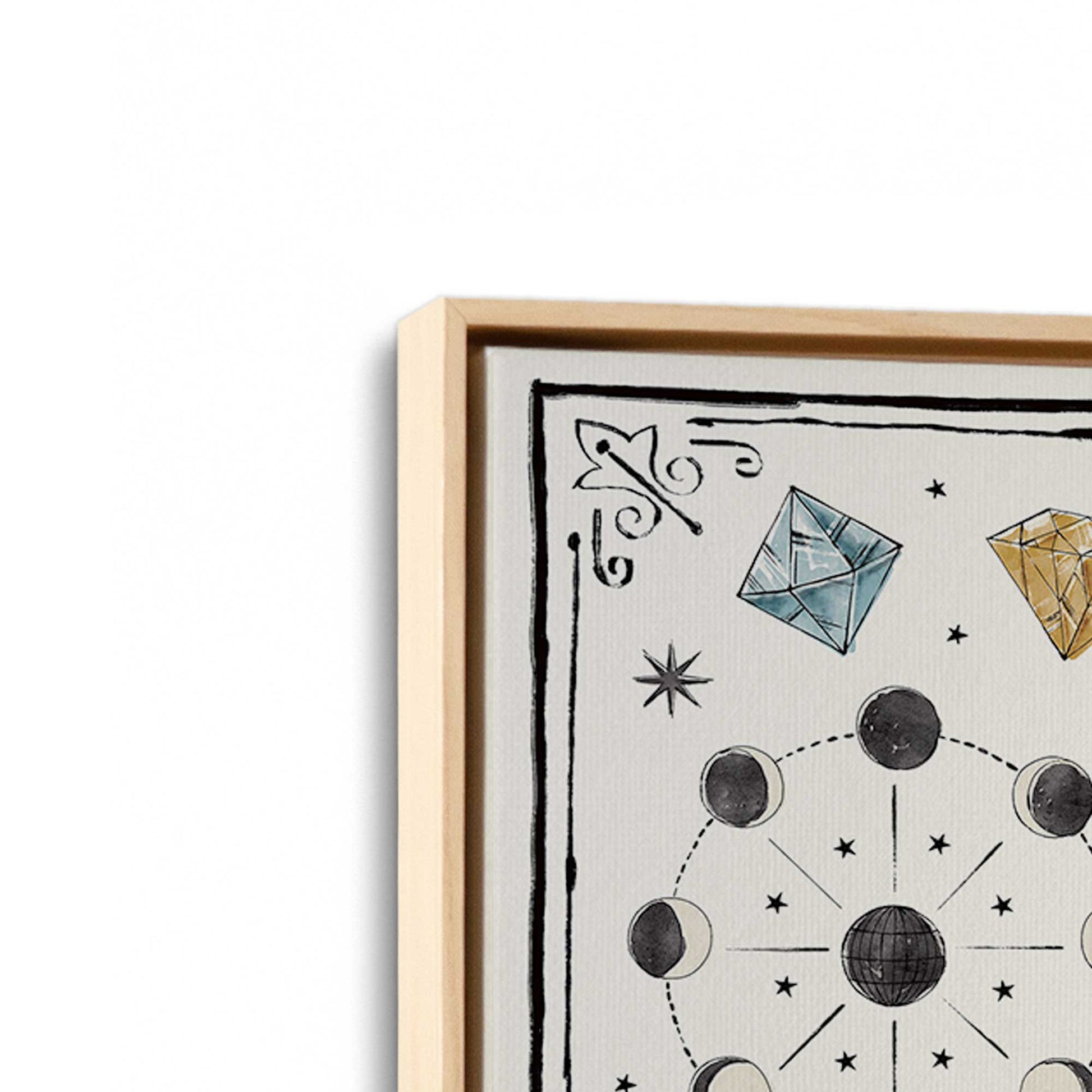 [Color:American Maple], Picture of art in a American Maple frame at an angle