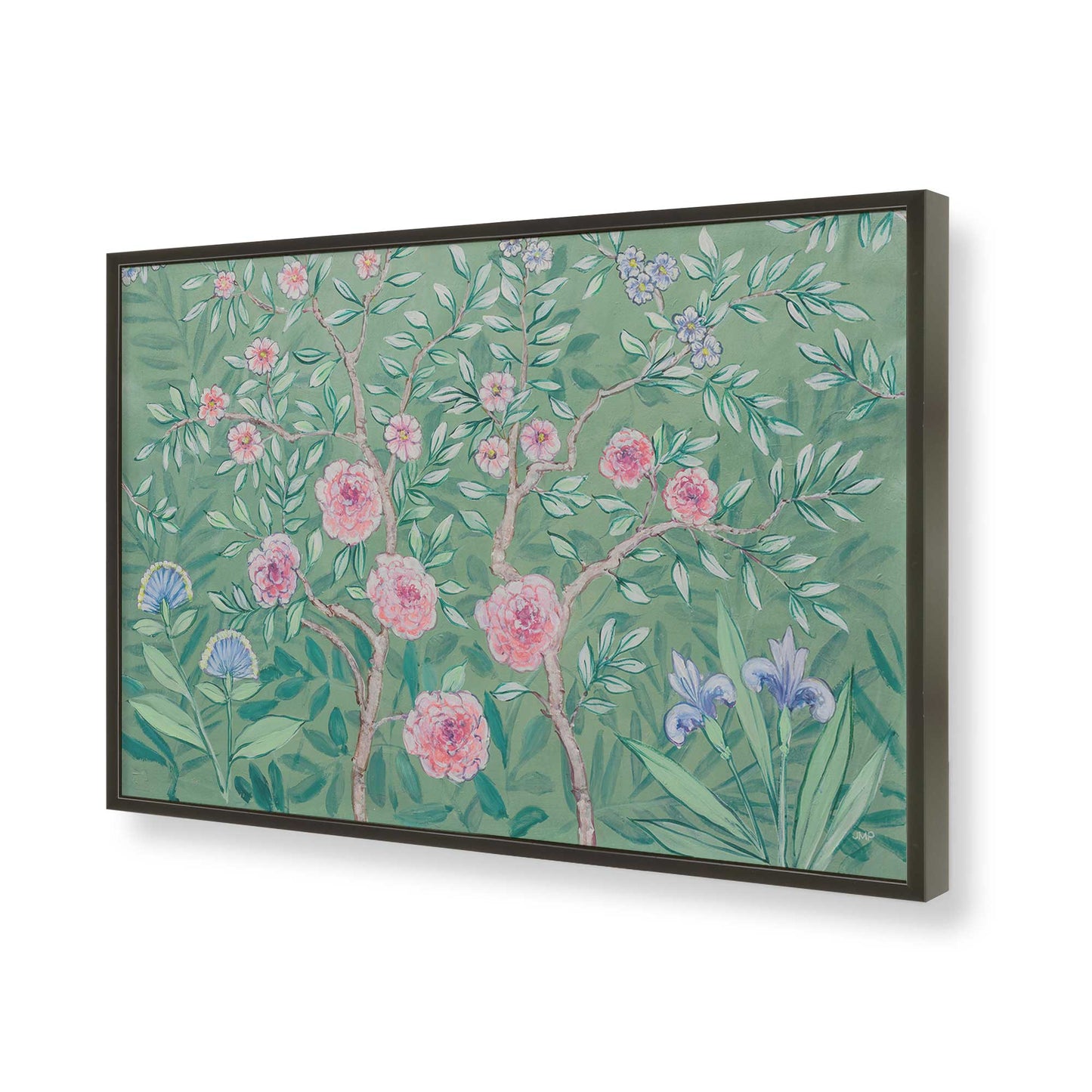 [Color:Satin Black], Picture of art in a Satin Black frame of the corner