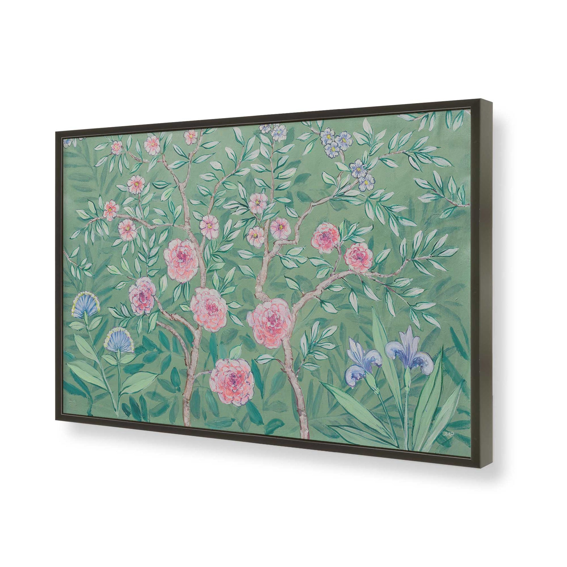 [Color:Satin Black], Picture of art in a Satin Black frame of the corner