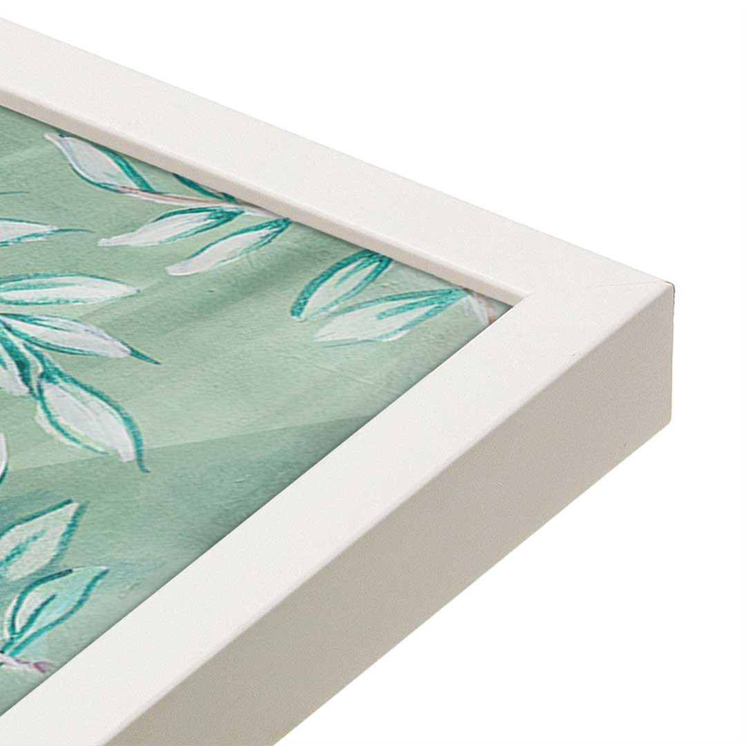 [Color:Opaque White], Picture of art in a Opaque White frame at an angle