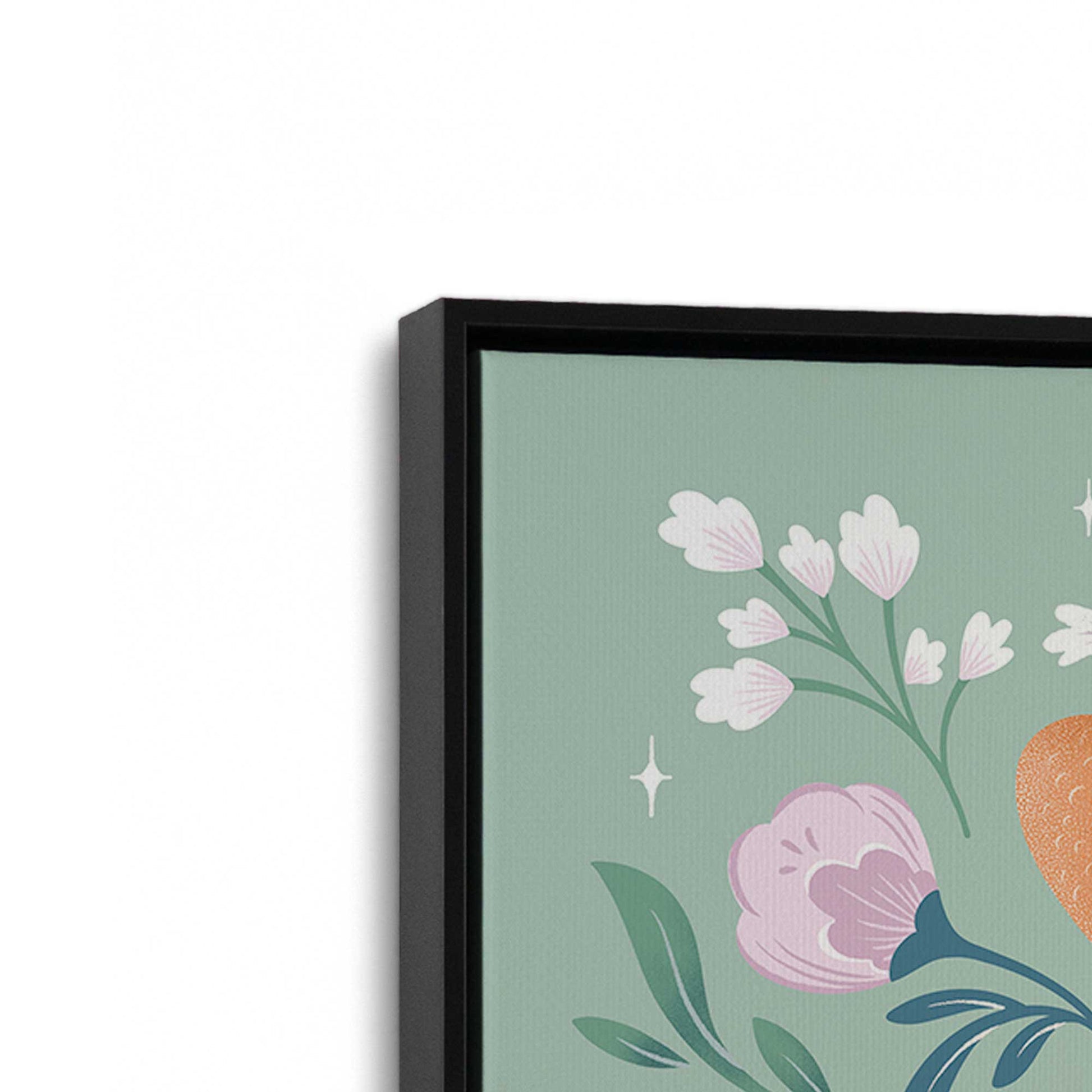 [Color:Satin Black], Picture of art in a Satin Black frame at an angle