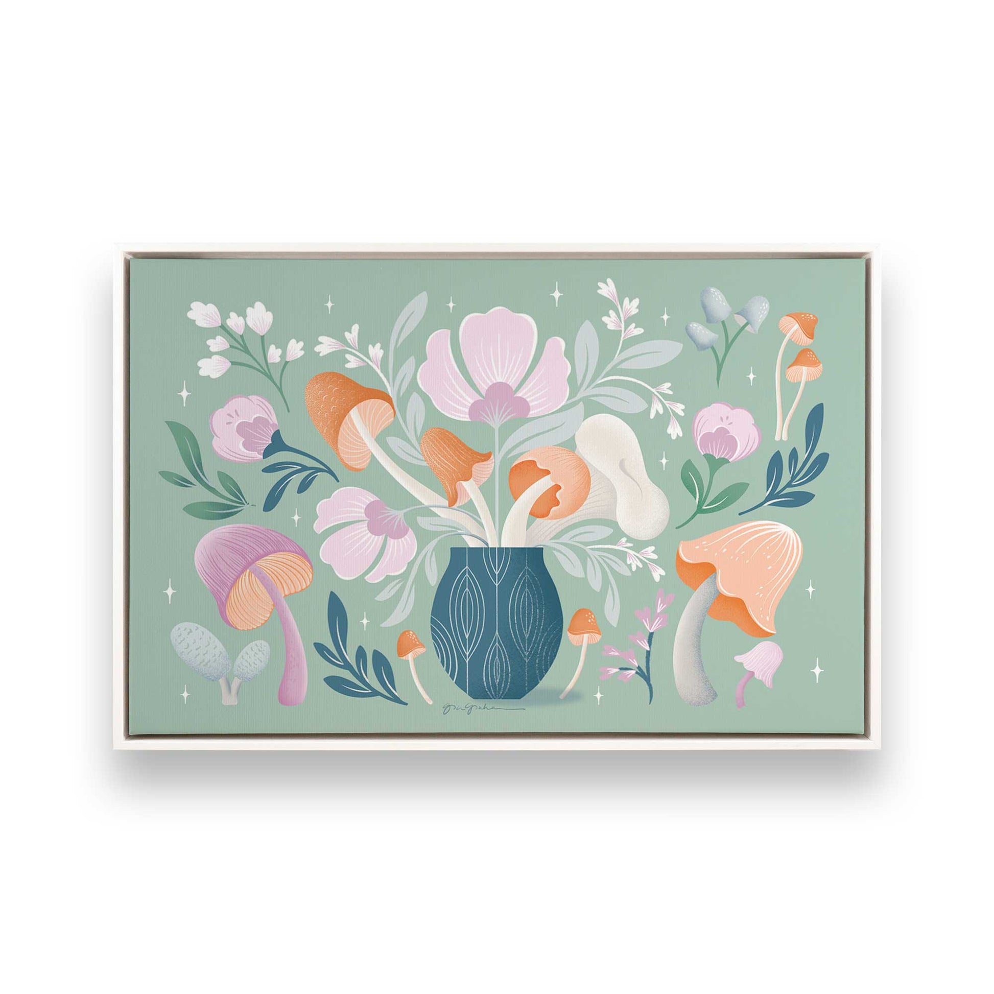 [Color:Opaque White], Picture of art in a White frame