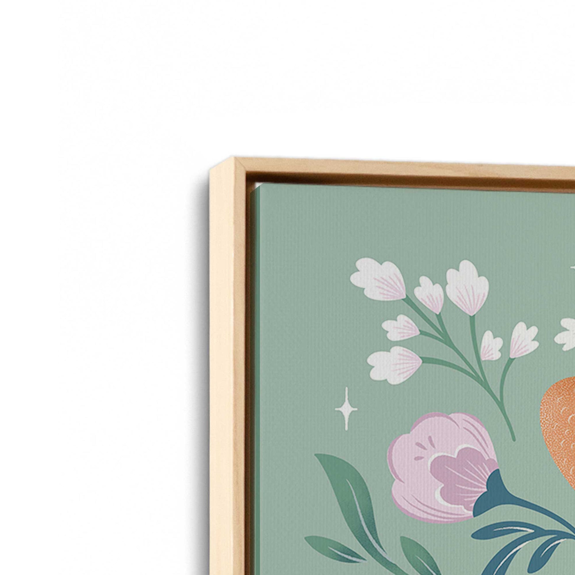 [Color:American Maple], Picture of art in a American Maple frame at an angle