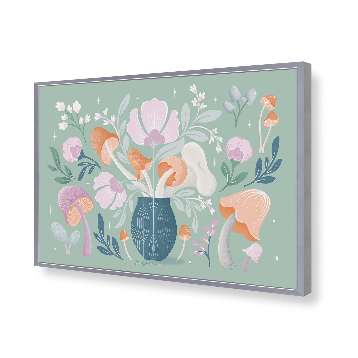 [Color:Polished Chrome], Picture of art in a Polished Chrome frame of the corner