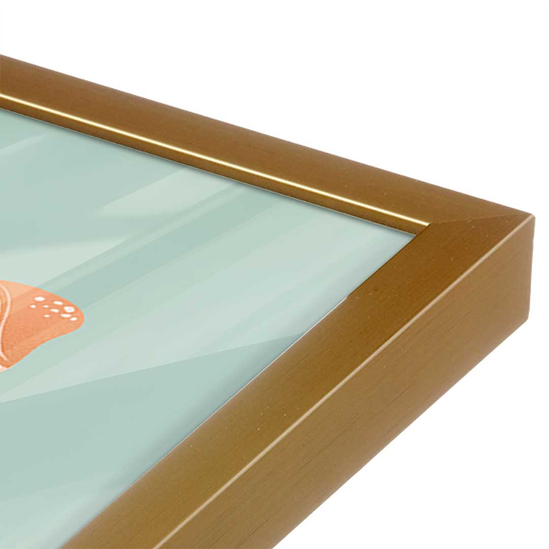 [Color:Polished Gold], Picture of art in a Polished Gold frame at an angle