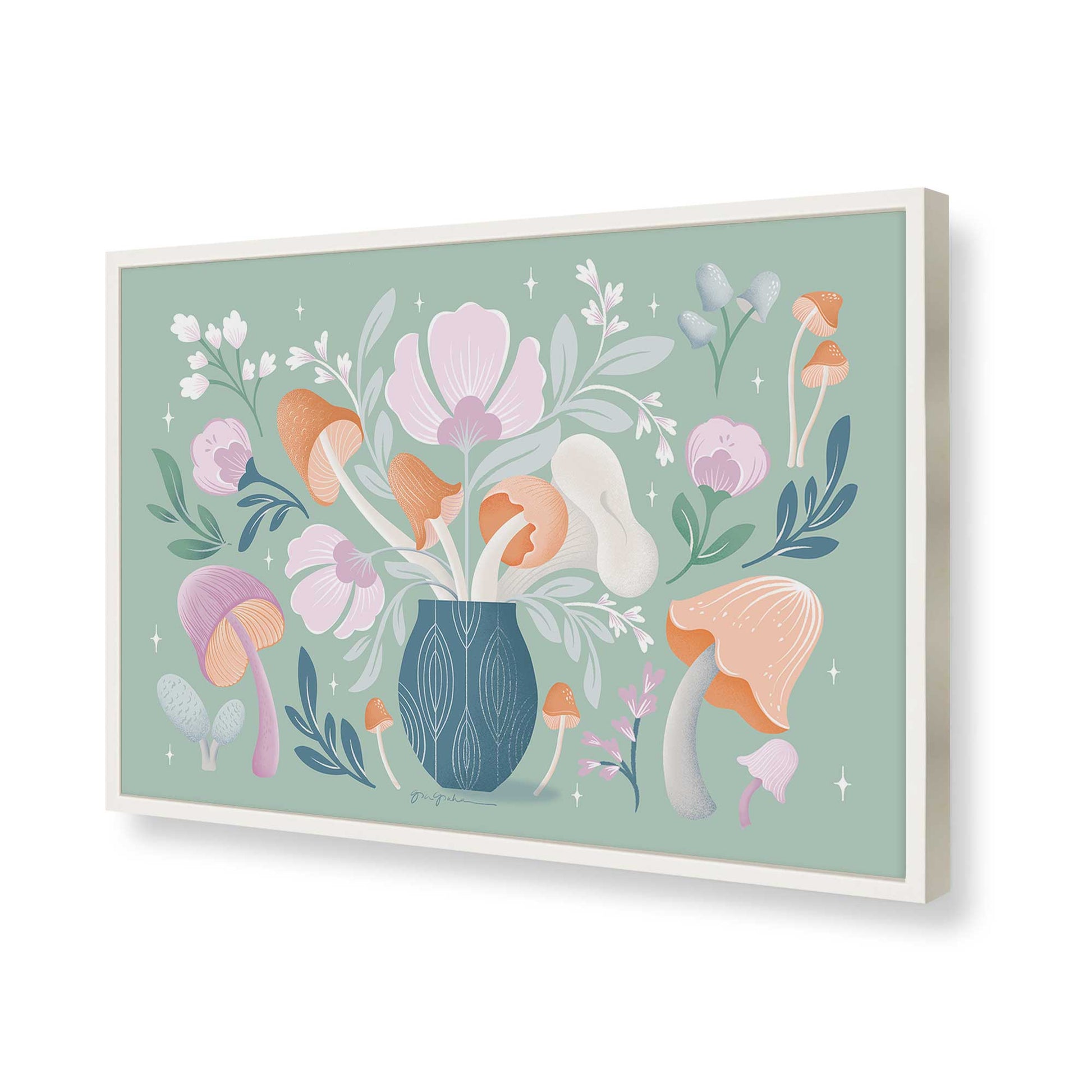 [Color:Opaque White], Picture of art in a Opaque White frame of the corner