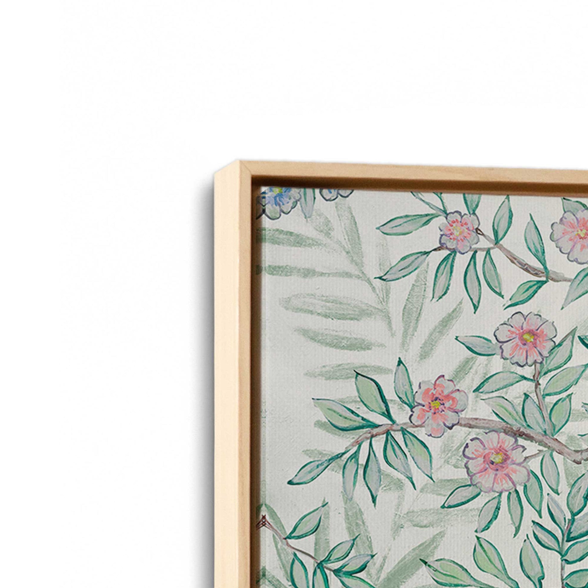 [Color:American Maple], Picture of art in a American Maple frame at an angle