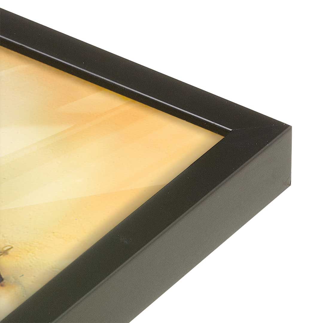 [Color:Satin Black], Picture of art in a Satin Black frame at an angle