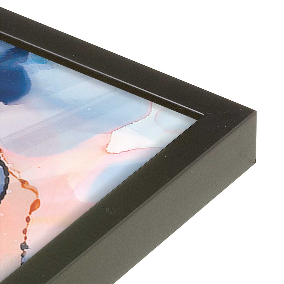[Color:Satin Black], Picture of art in a Satin Black frame at an angle