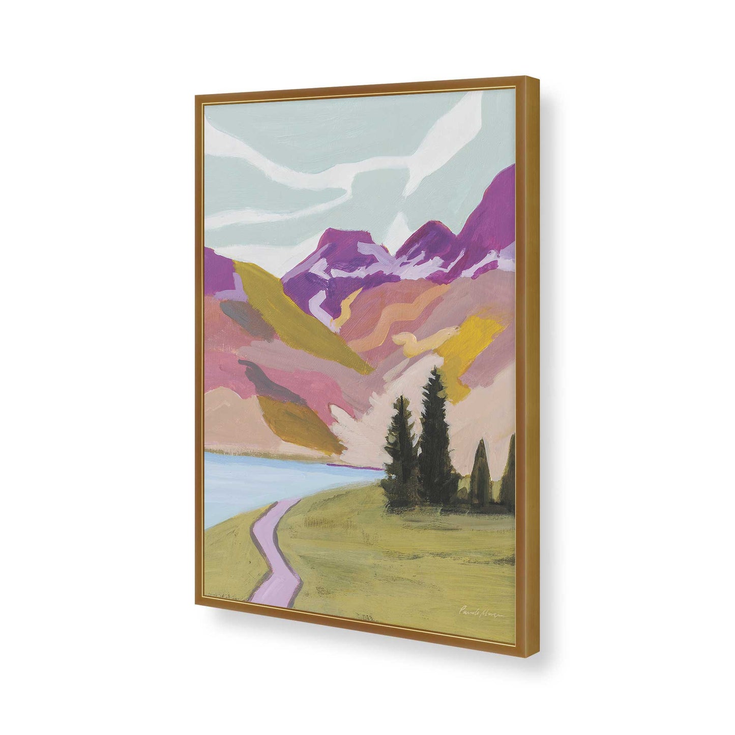 [Color:Polished Gold], Picture of art in a Polished Gold frame of the corner